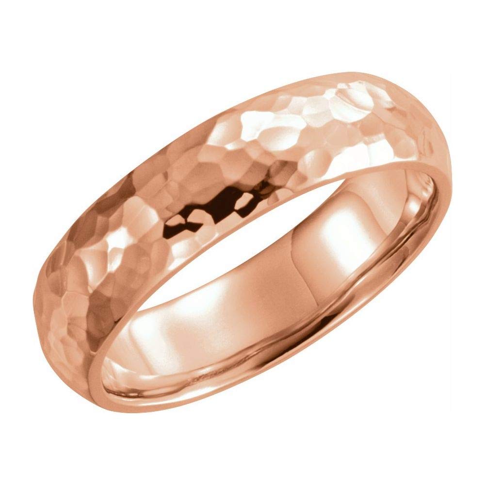 Milgrain Wedding Band Ring - Hammer Finish Comfort Fit Solid 925 Sterling Silver or 10k/14k/18k Yellow/Rose/White Gold & Platinum - Classic Domed 2mm/3mm/4mm/6mm Width - Perfect for Engagement, Anniversary & Bridal Jewelry Gifts