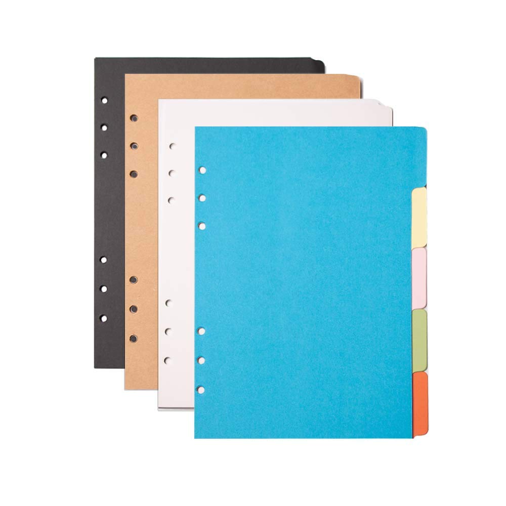 JuneTree 6-Ring Binder Dividers with 5 Tabs - 6 Sets A6 Index Organizer Refill Pages for School, Office & Home Organization - Perfect for Notebooks, Planners and Study Materials