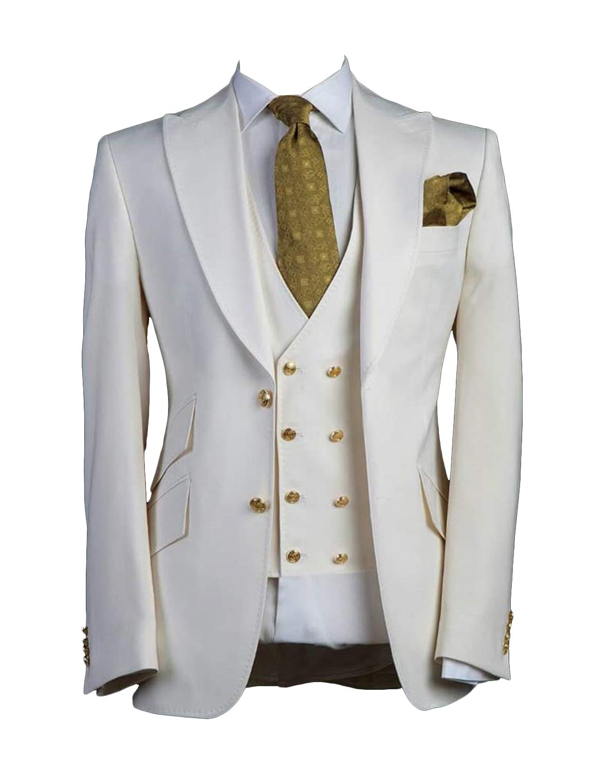Premium Men's 3-Piece Suit with Two Buttons & Peak Lapel - Elegant Wedding, Business Formal Attire for Grooms, Professionals & Special Occasions
