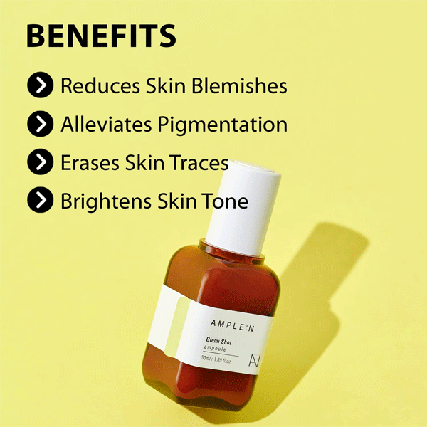 AMPLE:N Blemieshot Ampoule 50ml - Brightening & Hydrating Facial Serum for Glowing Skin | Perfect for Daily Skincare Routine & Nighttime Repair