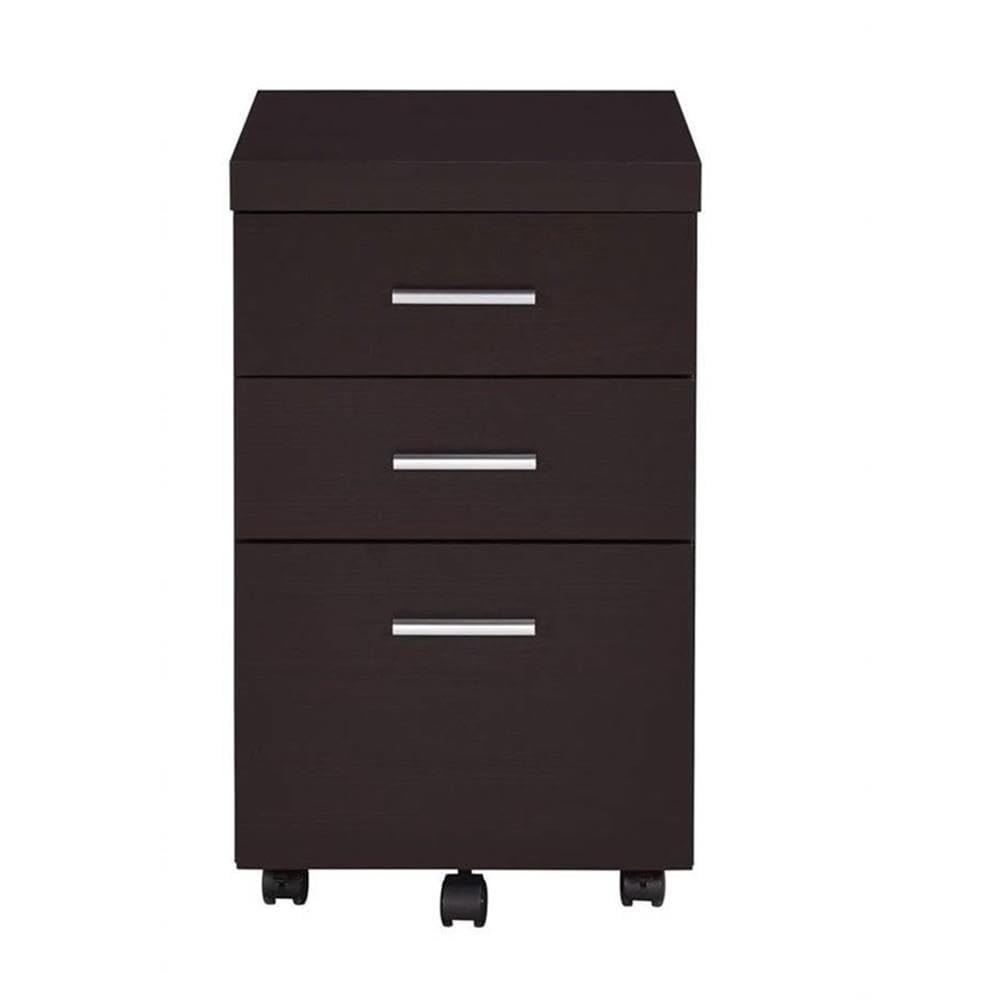 Home Square 2-Piece Office Set - Cappuccino Writing Desk with Mobile File Cabinet | Perfect for Home Office, Study Room & Small Spaces
