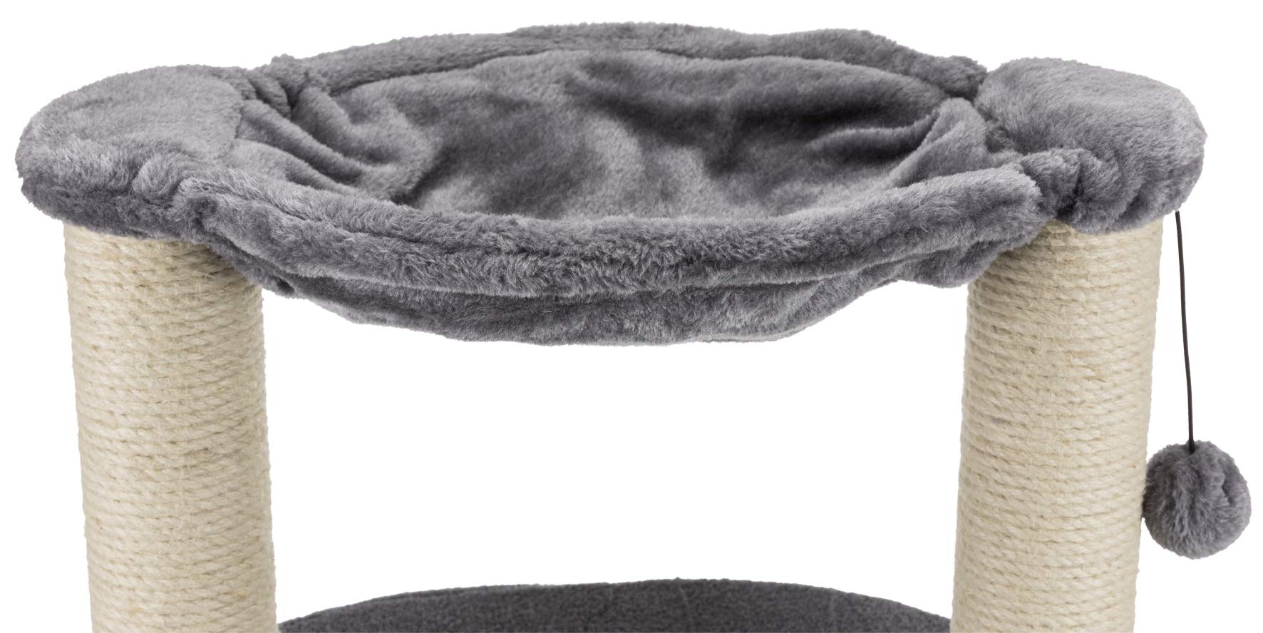 TRIXIE Baza Grande 24-inch Cat Tree with 2 Sisal Scratching Posts, Cat Condo & Hammock - Includes Dangling Cat Toy for Indoor Cats - Perfect for Play, Rest & Scratching in Home or Office