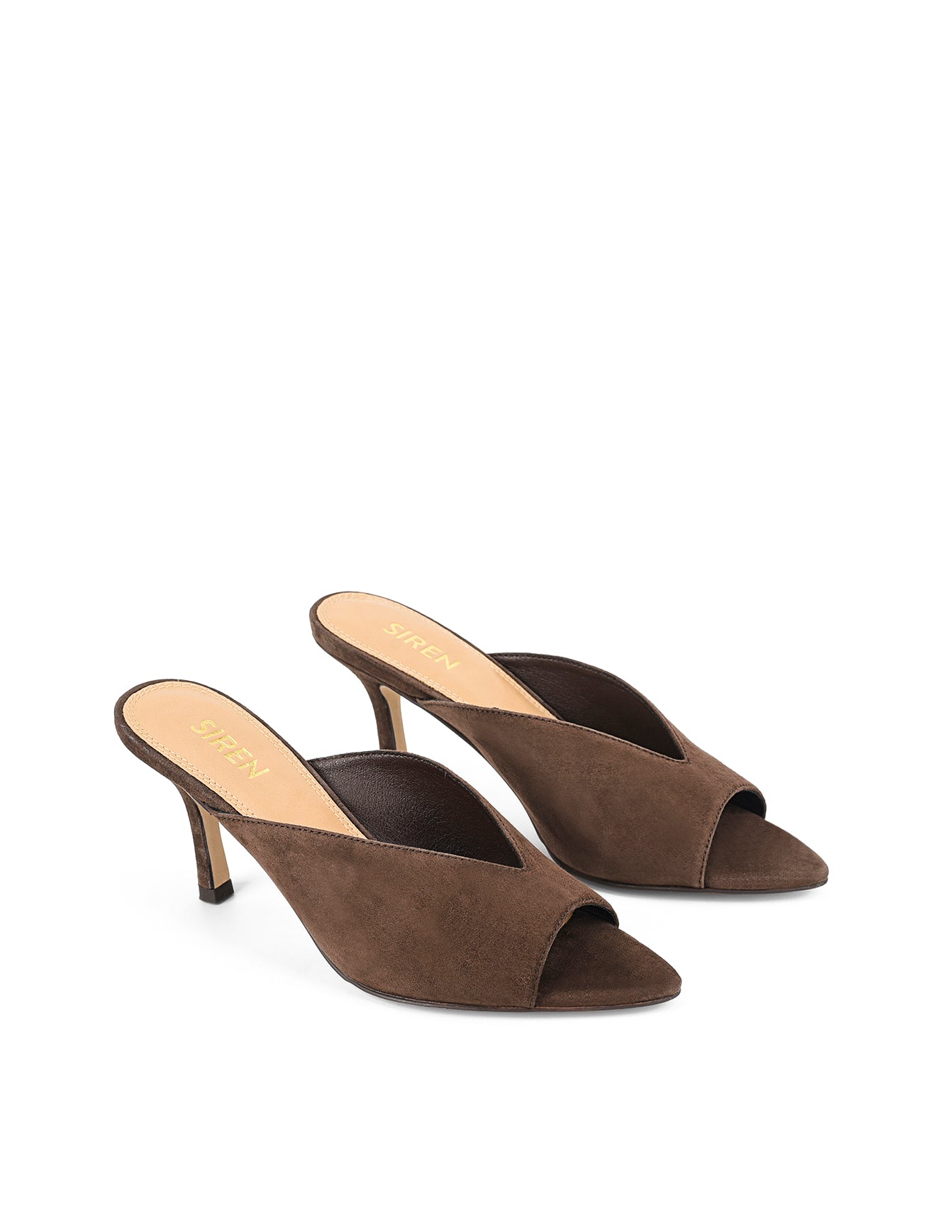 Chocolate Brown Suede Mabel Pointed Toe Mules - Comfortable Slip-On Shoes for Women | Perfect for Office, Casual Outings & Date Nights