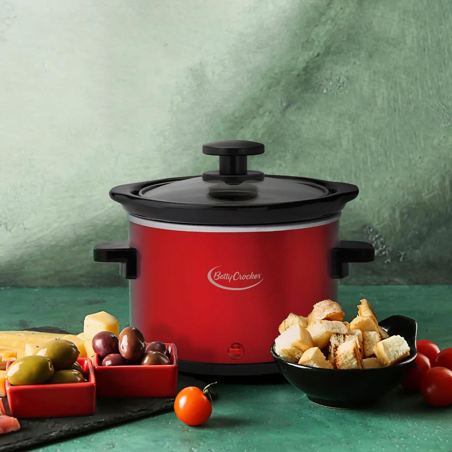 BETTY CROCKER BC 2555CRY Electric Fondue Pot Set - 2-Quart Melting Warmer for Chocolate, Cheese & Sauces - Perfect for Parties, Romantic Dinners & Family Gatherings