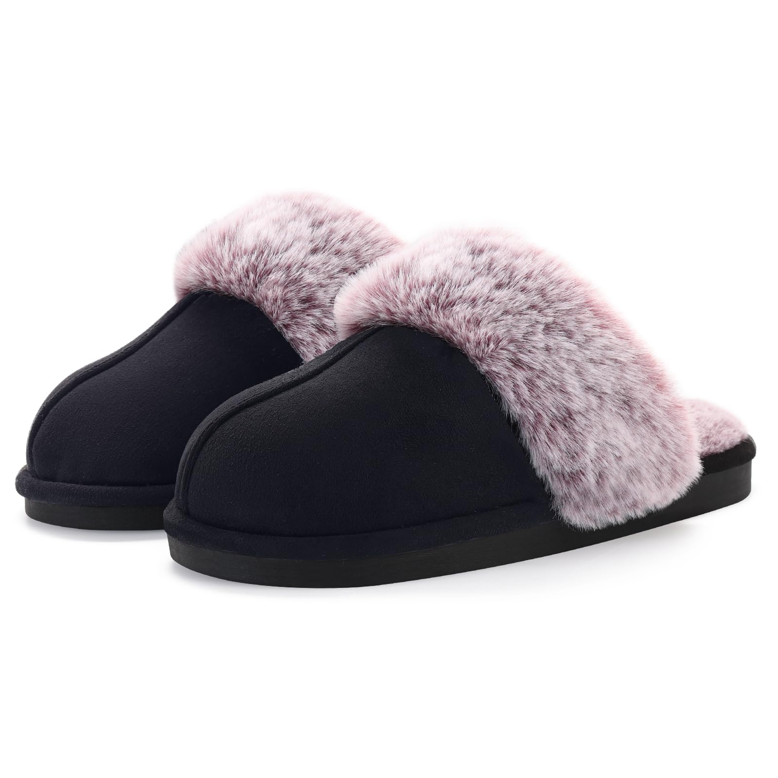 Cozy Furry Women's Slippers - Fuzzy Fluffy House Slippers with Faux Fur, Warm Soft Indoor Shoes, Memory Foam & Anti-Skid Rubber Sole - Perfect for Home, Lounge & Winter Comfort
