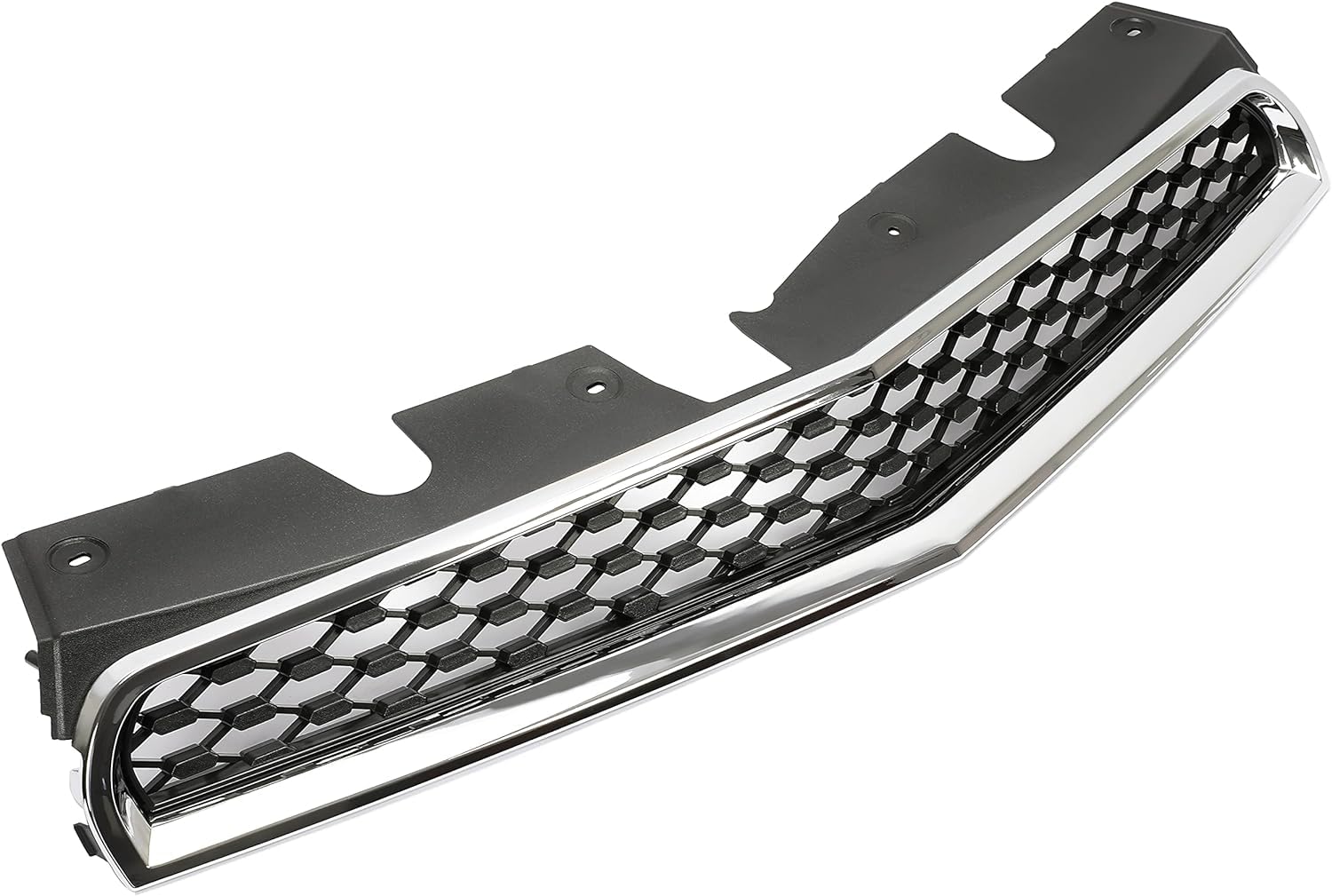 KUAFU Front Upper Grille Compatible with 2010-2015 Chevy Chevrolet Equinox - Replacement for 25798744 & GM1200622 - Black Chrome Grill - Perfect for Car Upgrades & Auto Body Repair