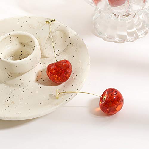 Kakyoin Cherry Dangle Earrings for Women - Sweet & Lovely Fruit Drop Earrings - Funny & Cute Gift for Her - Perfect for Cosplay, Anime Conventions & Kawaii Fashion