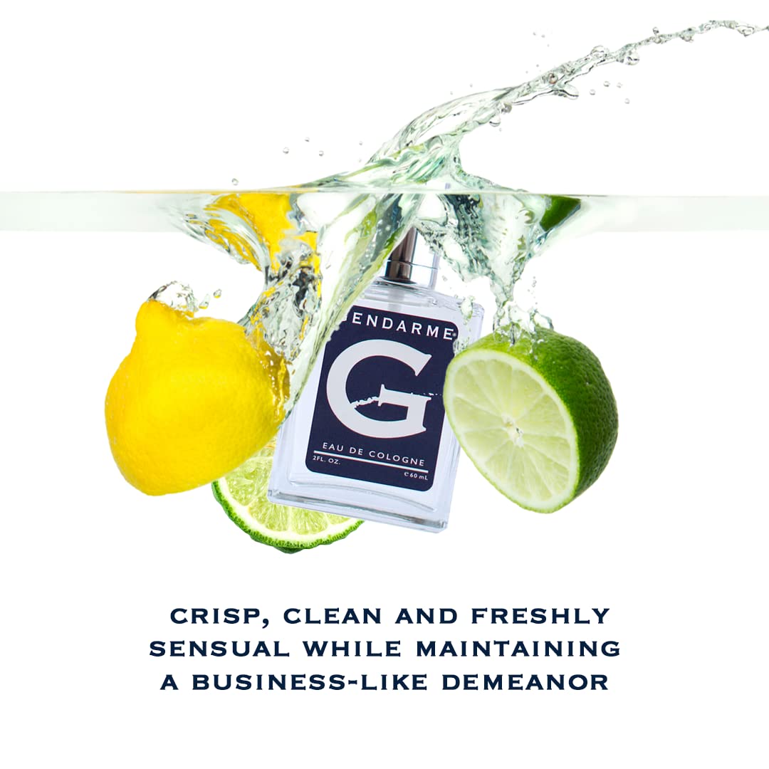 Gendarme Eau De Cologne Spray for Men - Fresh Clean Unisex Fragrance, 2 oz Glass Bottle | Perfect for Daily Wear, Office & Special Occasions