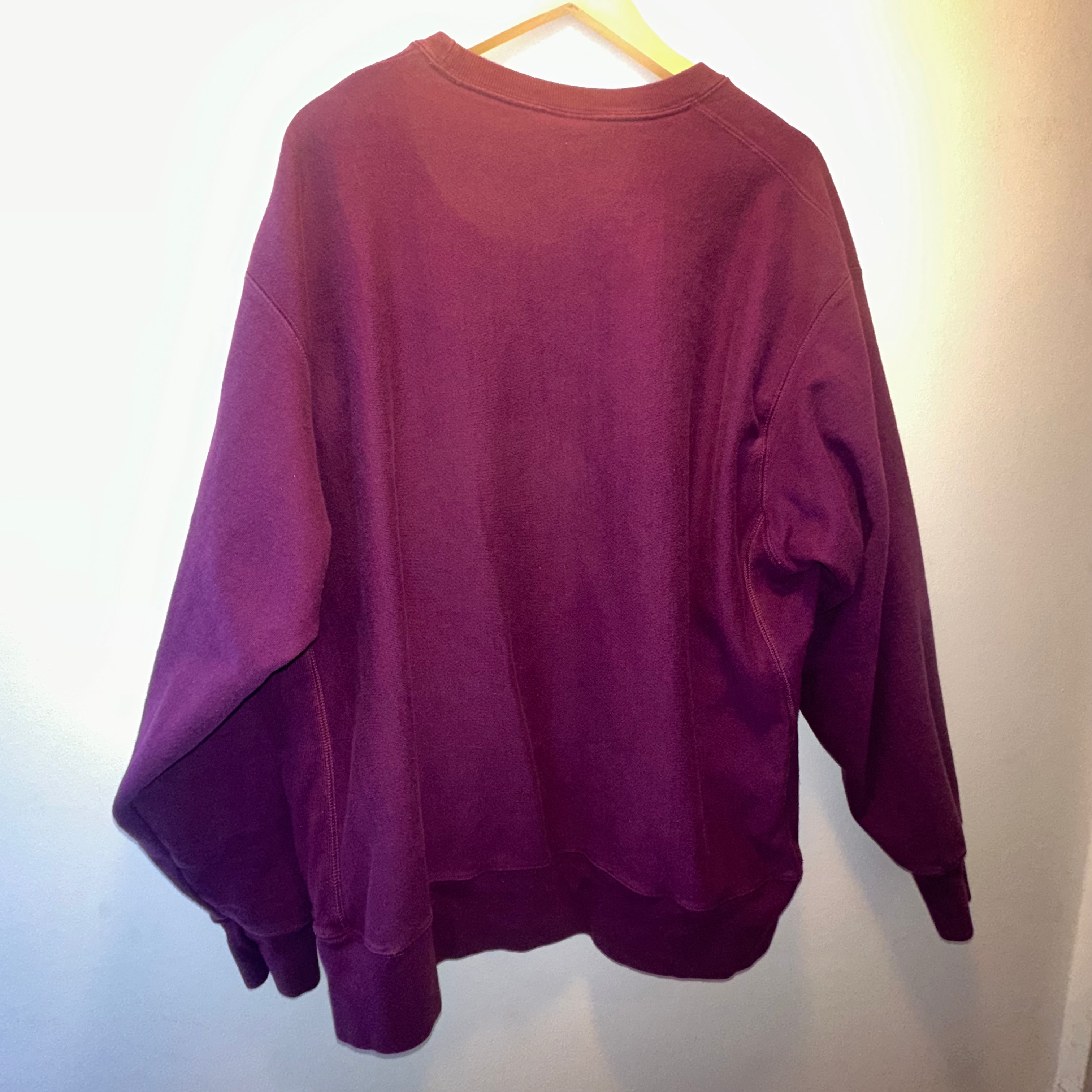 Champion Maroon Crewneck Sweatshirt for Men - 2XL Size, Comfortable & Stylish Casual Wear for Gym, Lounge & Everyday Outfits