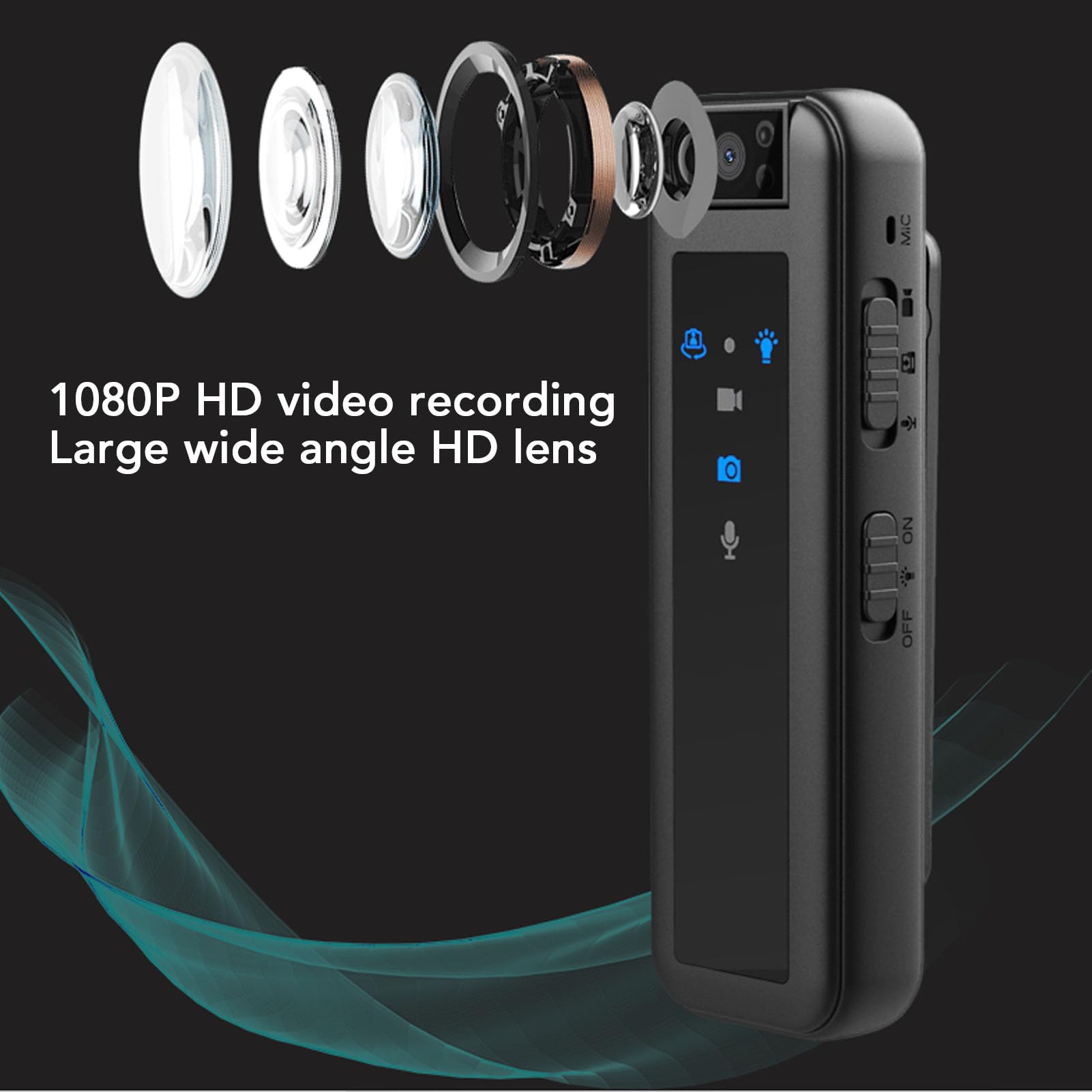 HD 1080P Mini Body Camera - 180° Rotating Clip-On Pocket Camera for Running, Dog Walking, Fishing & Night Activities | No Built-in Camera Needed (Black) | Perfect for Outdoor Adventures, Sports Recording & Security Monitoring