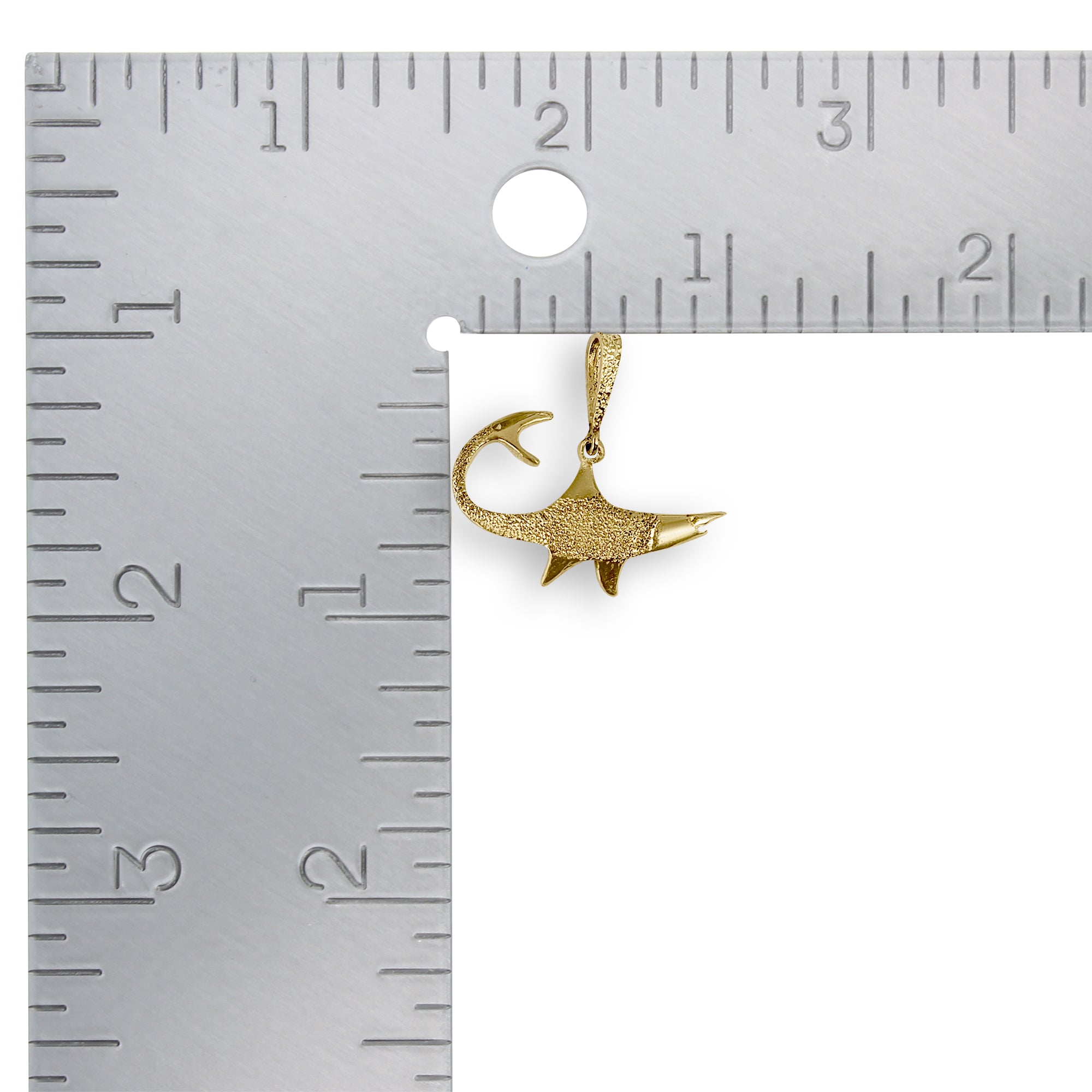 14k Yellow Gold Shark Tooth Pendant Necklace - Sand Textured Finish for Men & Women - Perfect for Beach, Surfing, and Ocean Lover Gifts