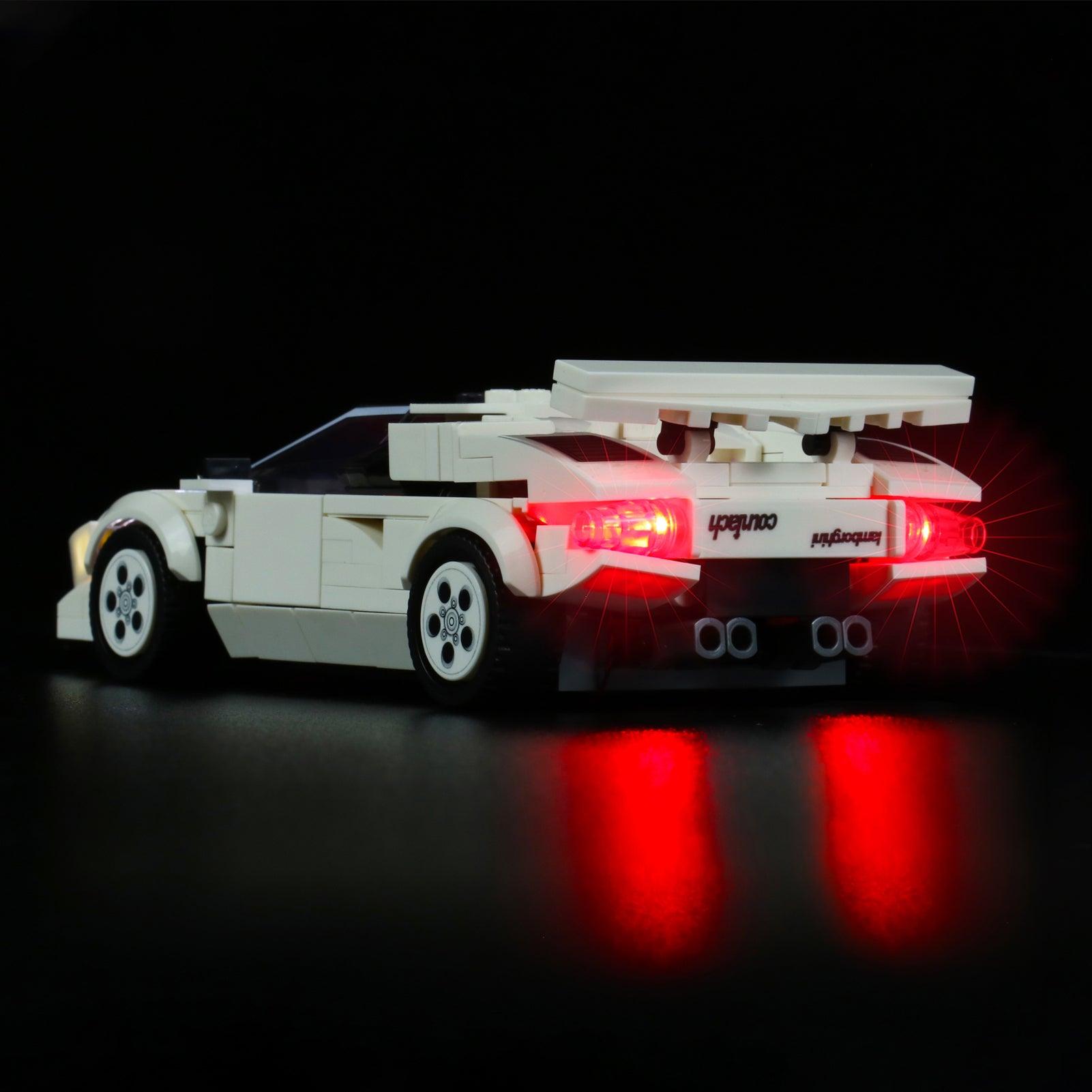 Lego Countach Speed Champions Lamborghini 76908 Light Kit - LED Lighting Set for Lego Models - Perfect for Display & Nighttime Showcase