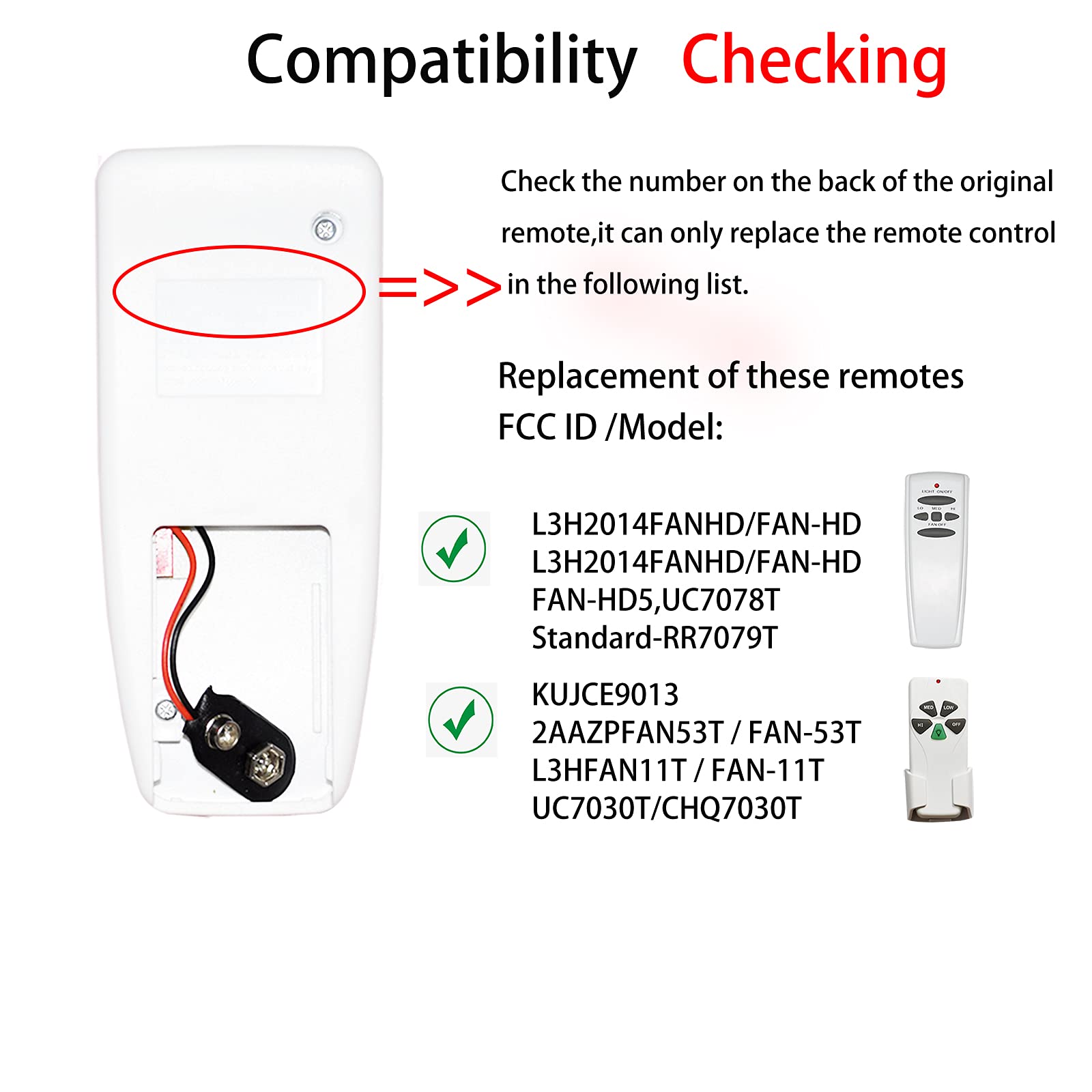 Universal Ceiling Fan Remote Control Kit - Compatible with Harbor Breeze, Hampton Bay & More (Model 7080) - Wireless Remote for Bedroom, Living Room & Office