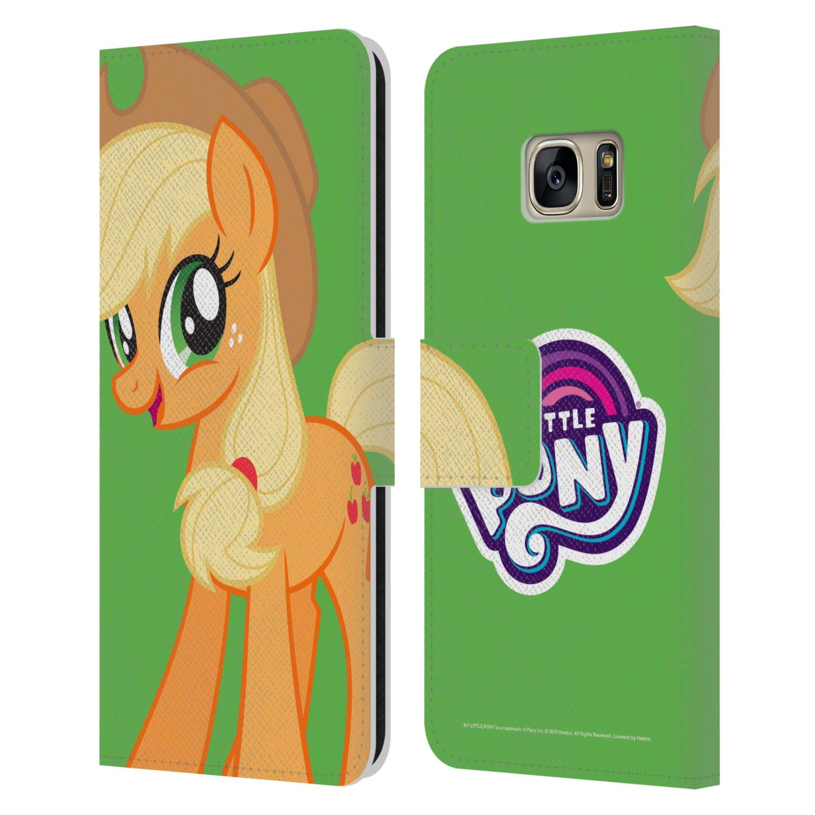 Official My Little Pony Applejack Leather Wallet Case for Samsung Galaxy S7 - Slim Book Cover with Character Art - Perfect for School, Work & Travel Accessories