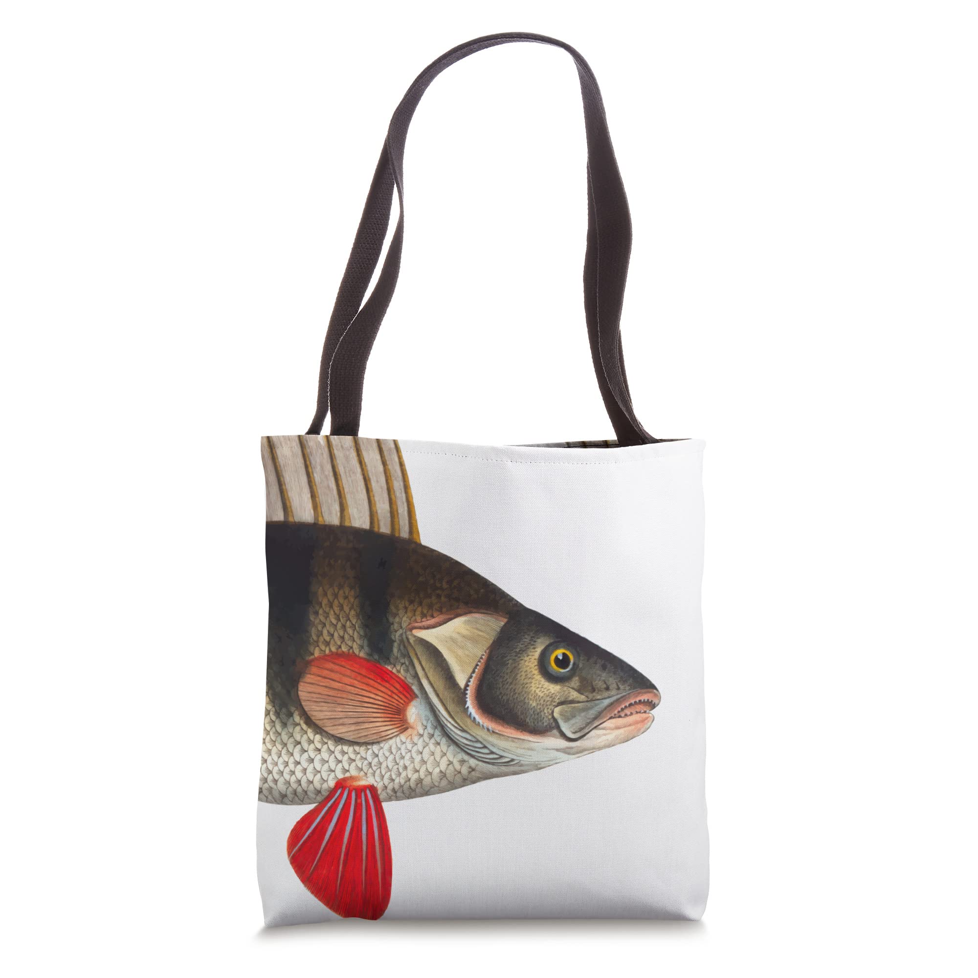 Perch Fish Tote Bag - Durable Canvas Shopping Bag with Fish Print - Perfect for Grocery Shopping, Beach Trips & Farmers Market