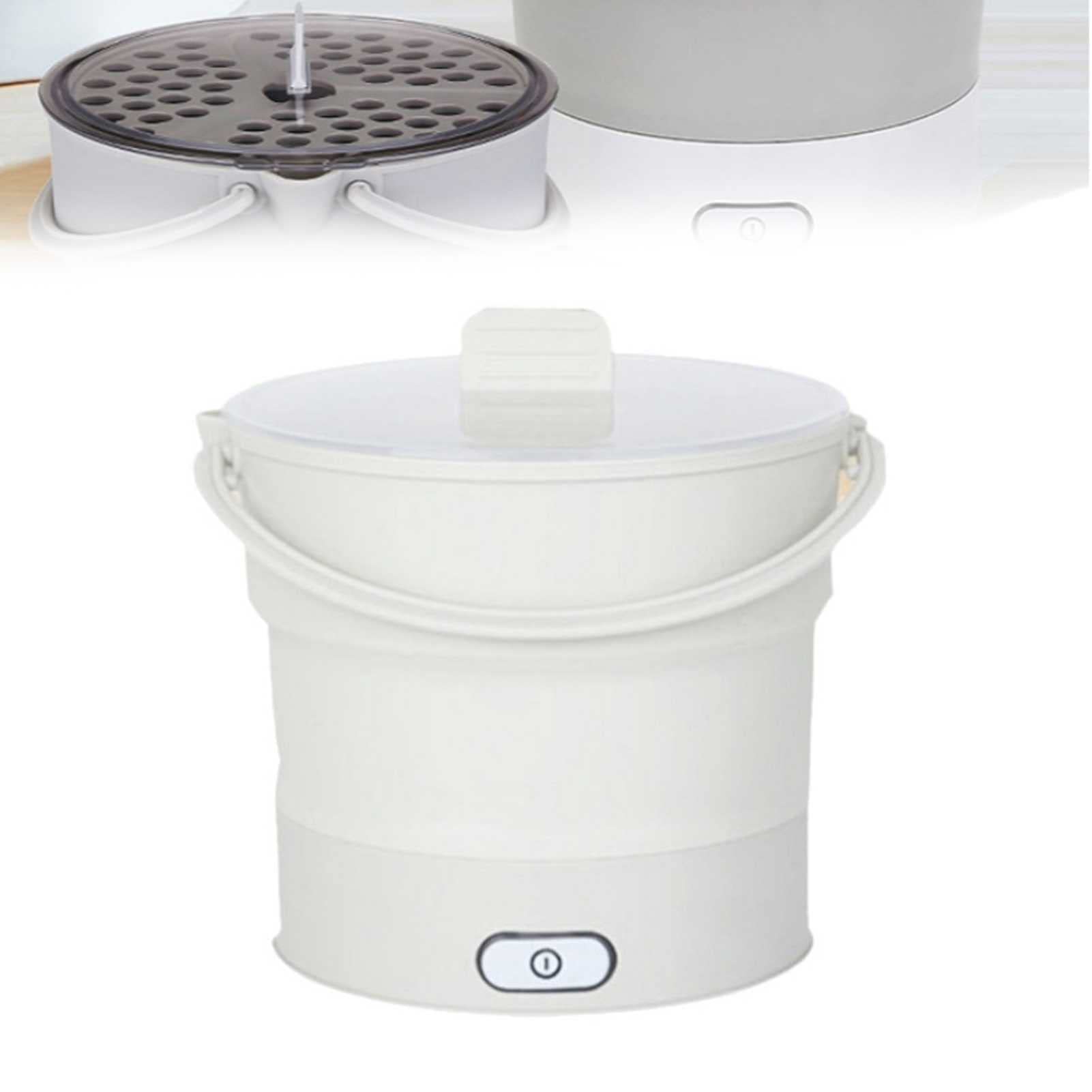 Portable Foldable Electric Hot Pot Cooker - Dual Voltage 110V-240V Mini Kettle, Food Grade Silicone for Dorm, Travel, Camping & Outdoor Cooking | Perfect for College Students, Road Trips & Small Spaces