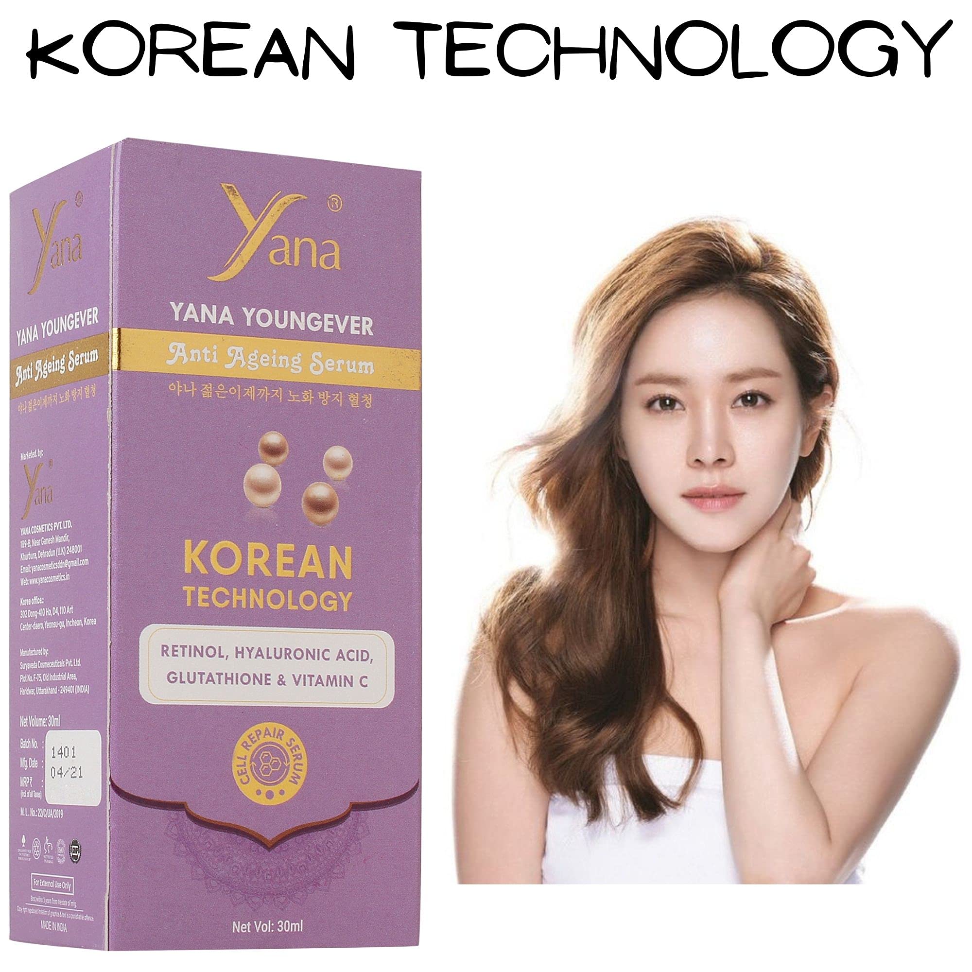 YANA YOUNGEVER Anti-Aging Serum Spray Cream with Korean Technology - Hydrating Facial Moisturizer for Oily Skin Women | Perfect for Daily Skincare Routine & On-The-Go Refreshment