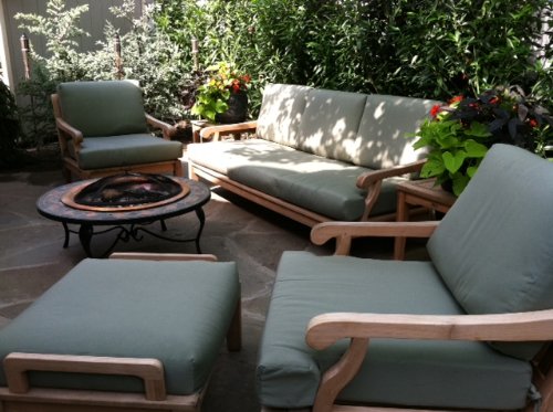 Premium Teak Wood 6pc Sofa Set with Ottoman & Tables for Living Room