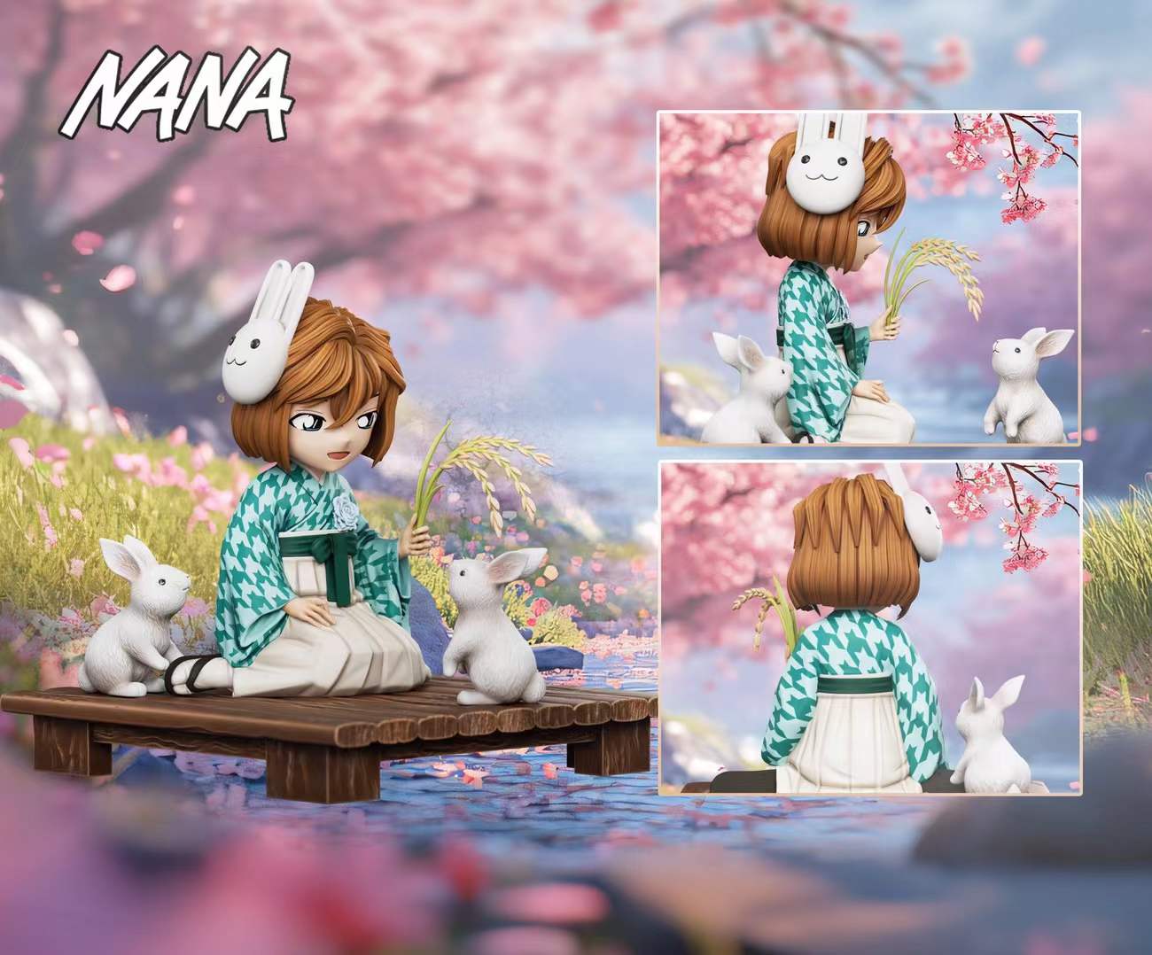 NANA Studio Kimono Rabbit Haibara Ai Cosplay Costume - Anime Detective Conan Outfit for Halloween, Cosplay Events & Anime Conventions
