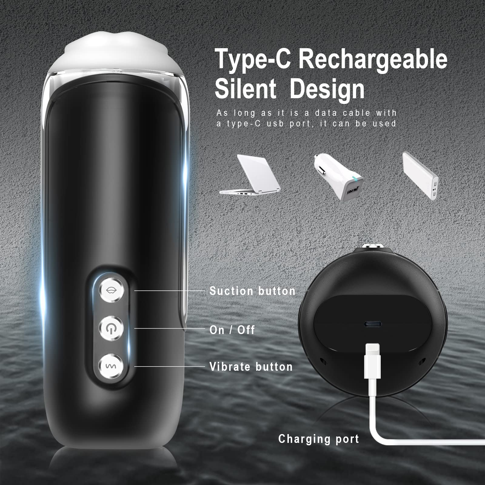 Premium Automatic Male Masturbator Cup - 5 Suction & 5 Vibration Modes, Realistic 3D Textured Vagina Oral Sex Toy for Men | Electric Pocket Pussy for Intense Penis Stimulation | Perfect for Solo Play, Couples Fun & Discreet Pleasure