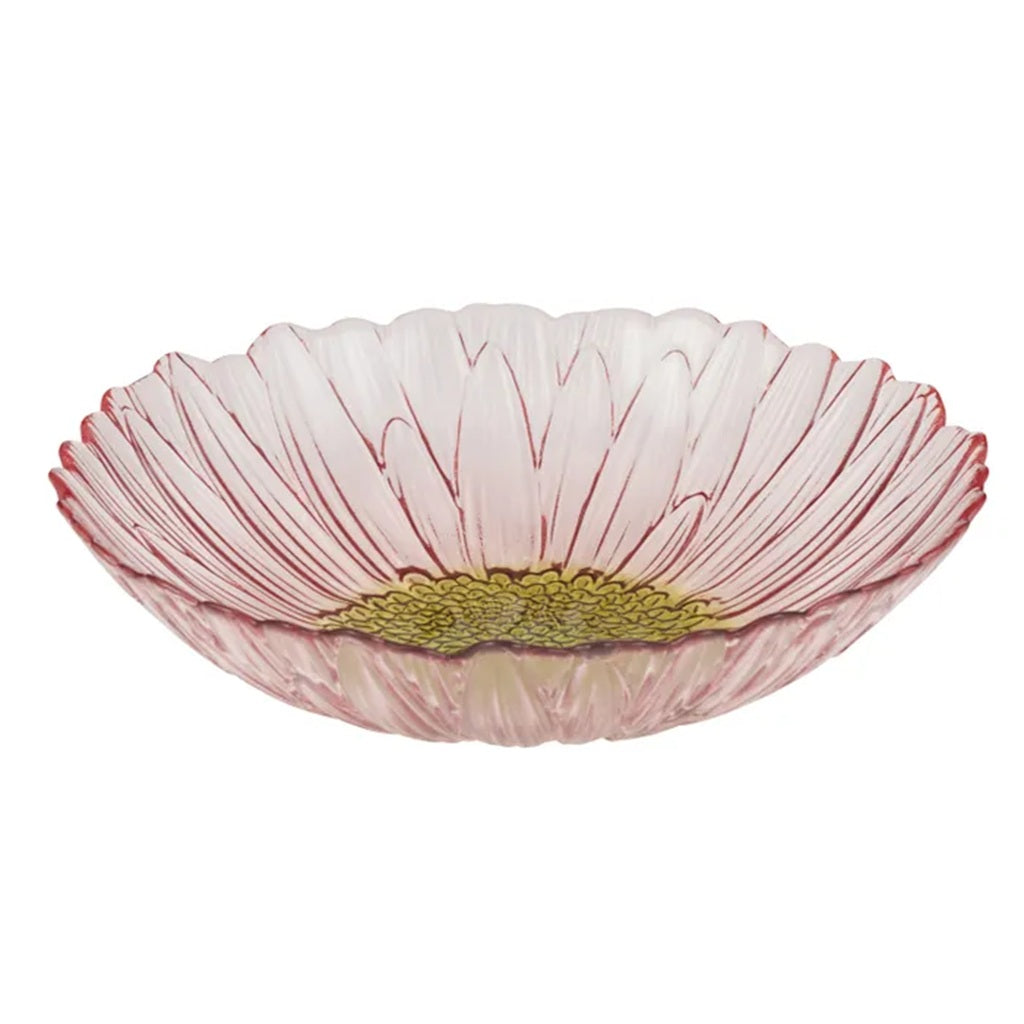 Phoebe Glass Bowl 21.5x5cm - Pink or Olive Color - Elegant Serving Bowl for Salads, Fruits, Snacks & Home Decor