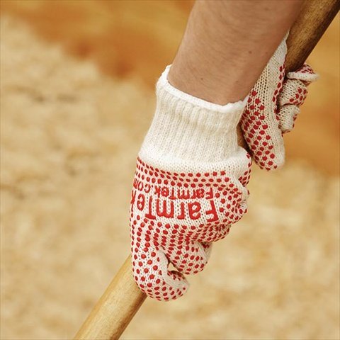 FarmTek Red Dot Grip Gloves - 12 Pairs, Non-Slip Work Gloves for Gardening, Construction & DIY Projects, Durable Cotton Blend with Enhanced Grip Technology