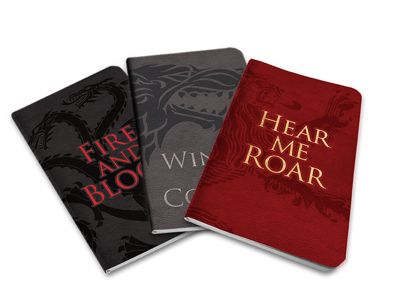 Game of Thrones Pocket Notebook Set of 3 - House Words Inspired Journals for Writing, Note Taking & Collecting - Perfect for Fans, Gifts & Office Use