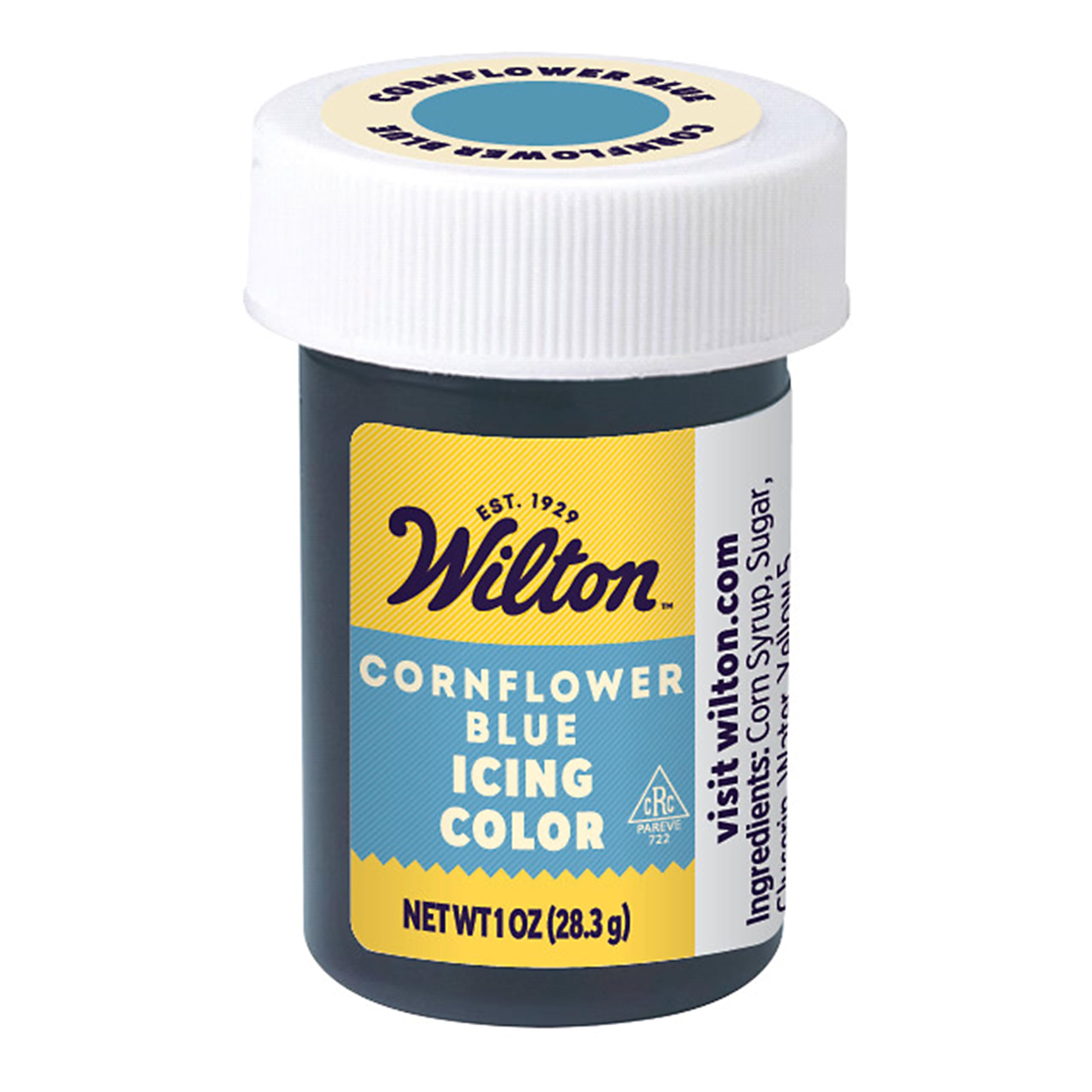 Wilton Gel Food Coloring - Highly Concentrated Gel-Based Icing Color for Frosting, Fondant, Batter & Dough - Vibrant & Blendable Cake Decorating Dye - 1 oz Cornflower Blue - Perfect for Birthday Cakes, Cookies, Cupcakes & DIY Baking Projects