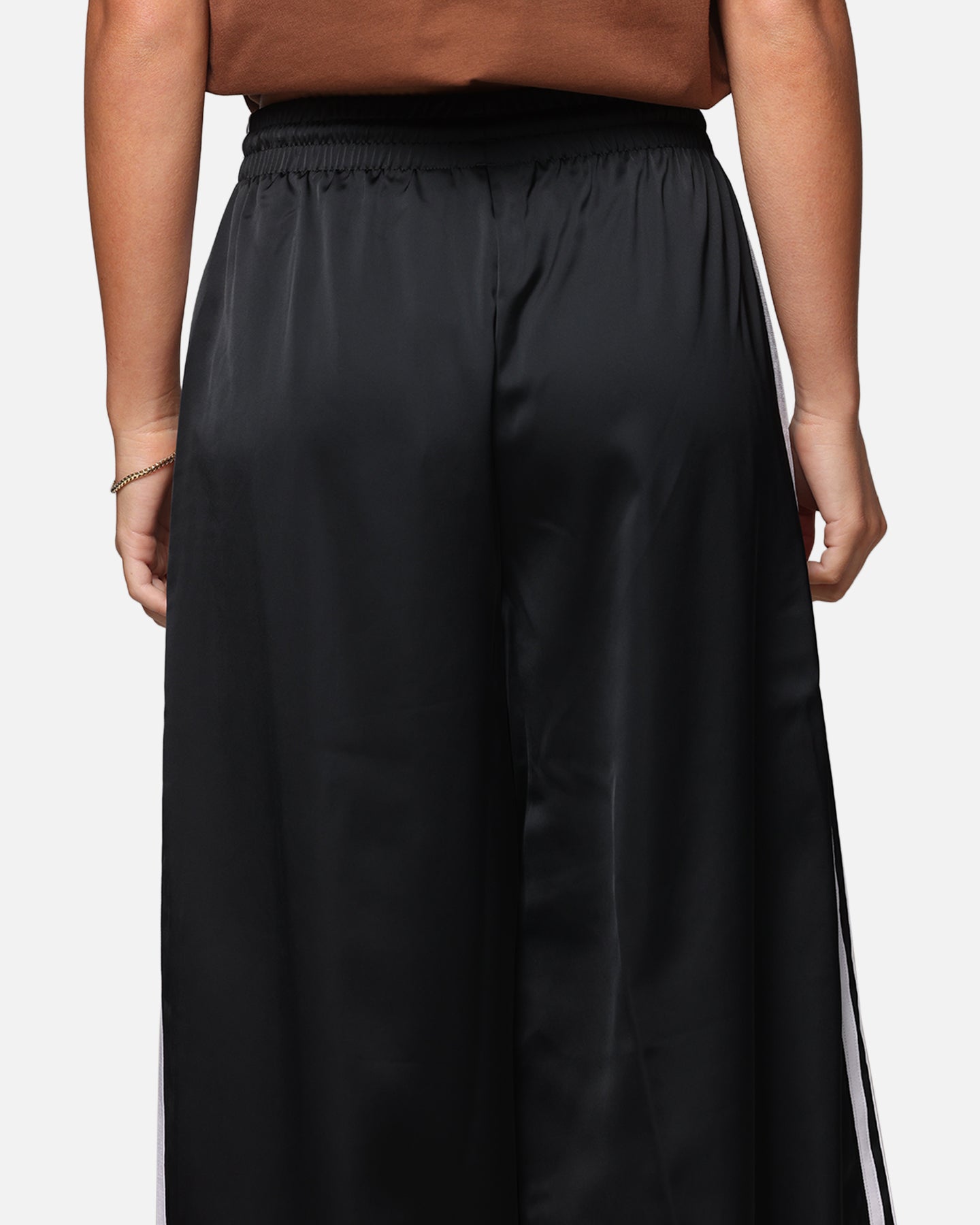 Adidas Women's Satin Wide Leg Lounge Pants - Black | Comfortable High-Waisted Yoga Pants for Workout, Travel & Casual Wear