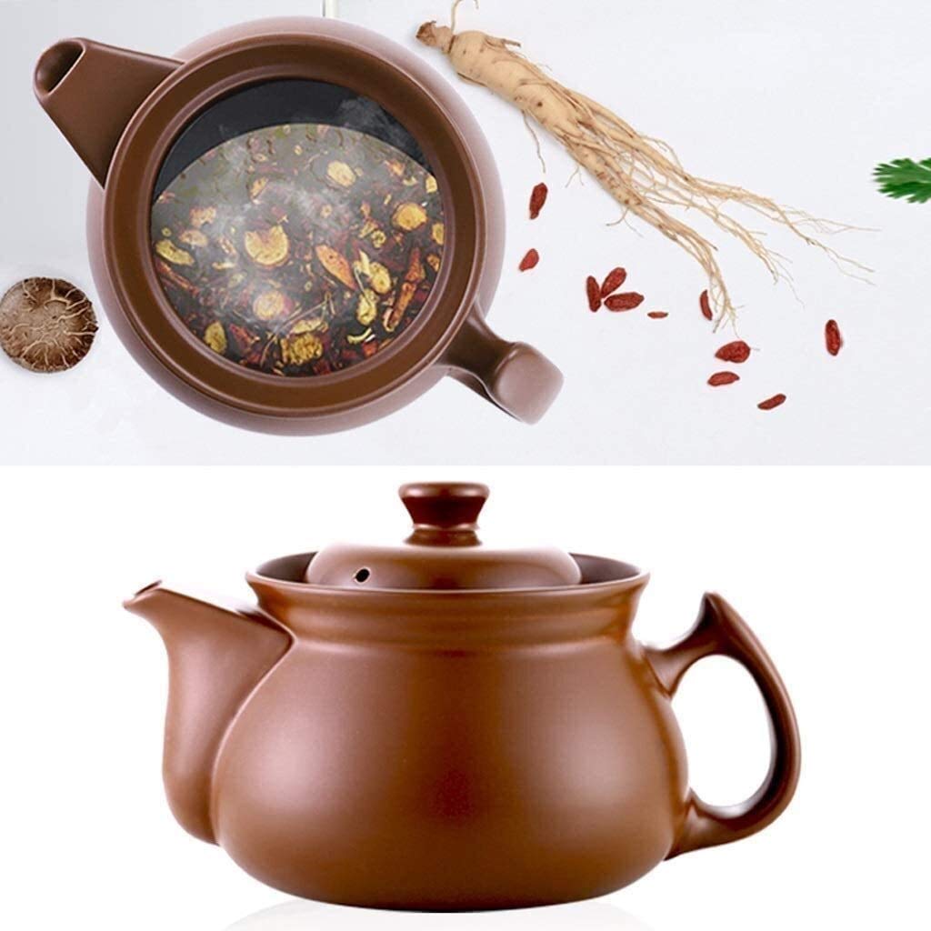 3L Ceramic Casserole Dish with Lid - Clay Pot Cookware for Healthy Cooking, Stewing & Chinese Herbal Medicine Preparation | Perfect for Home Kitchen, Herbal Decoction & Vintage Style Cooking