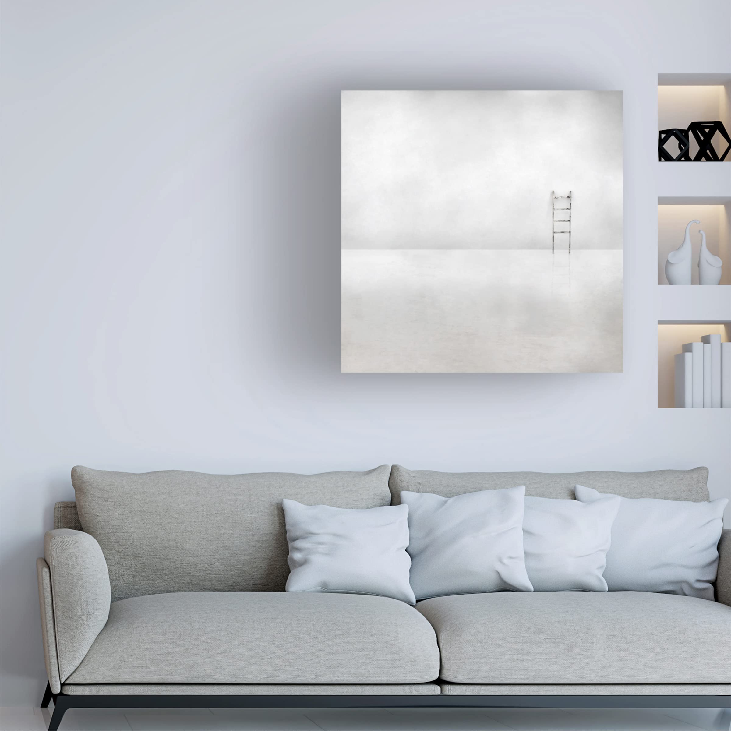 Trademark Fine Art 'The Social Ladder' Canvas Wall Art by Gilbert Claes - Modern Abstract Painting for Living Room, Office & Home Decor