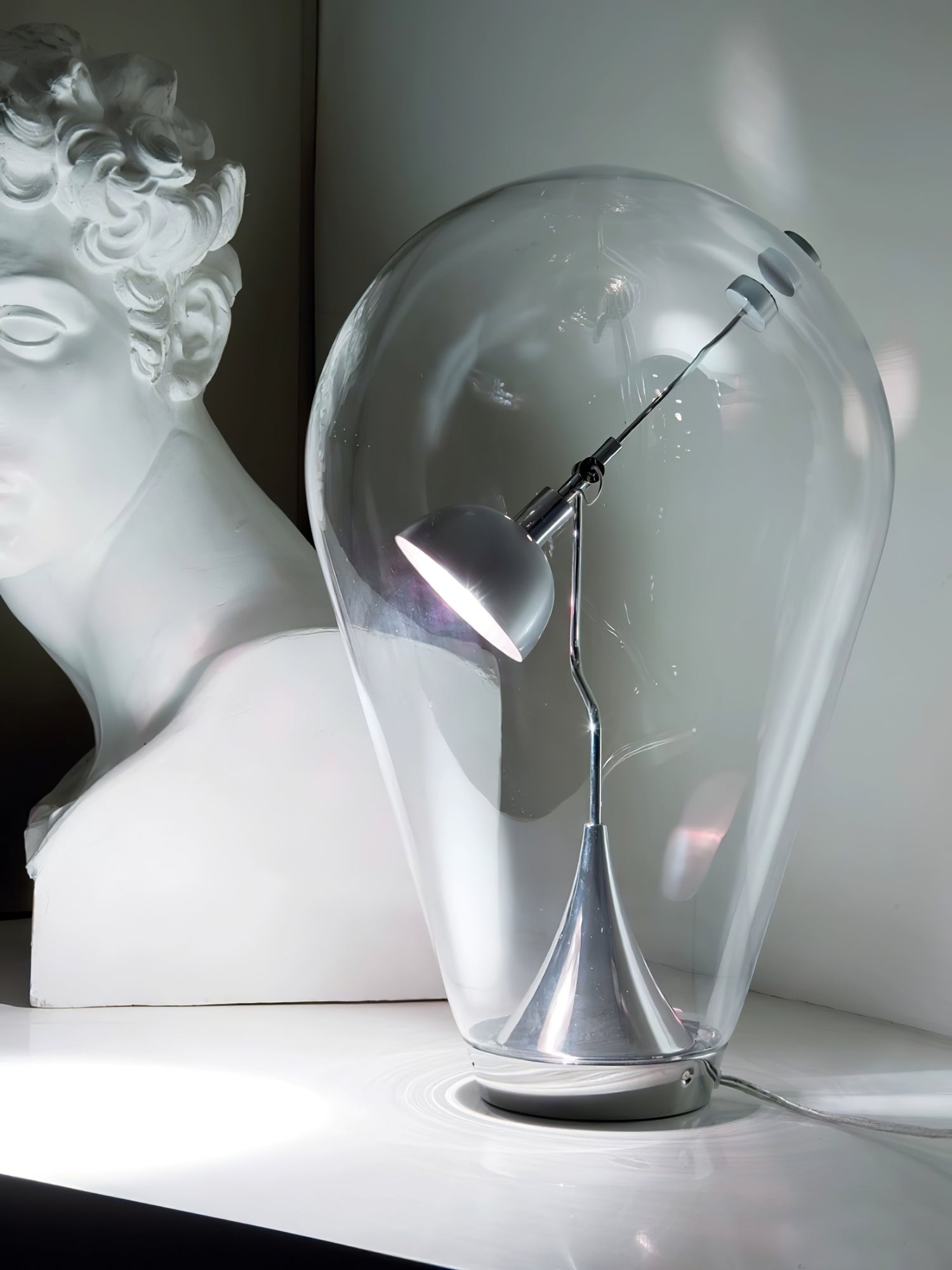 Modern LED Blow Table Lamp - Adjustable Brightness, USB Charging Port, Touch Control for Bedroom, Living Room, Office & Study Desk - Perfect for Reading, Working & Decor