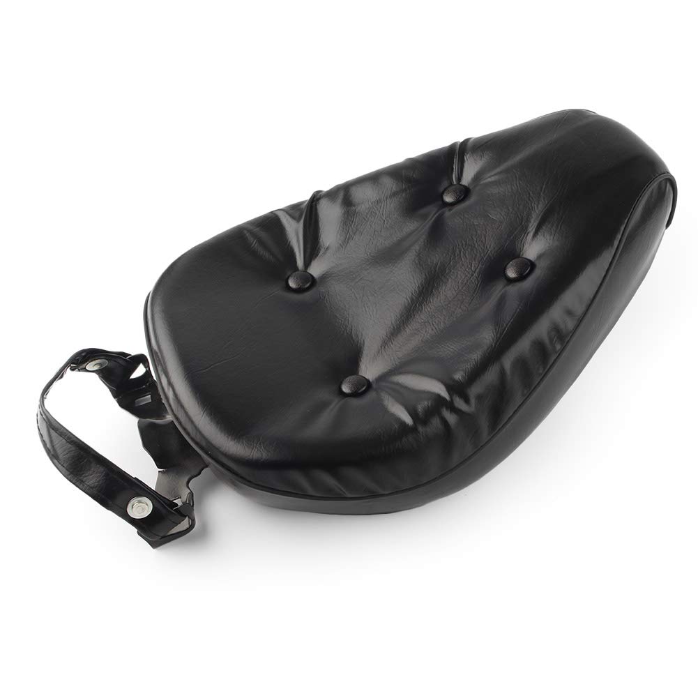 Premium PU Leather Motorcycle Seat Pad for Honda Rebel CMX250 CA250 (1986-2012) - Black - Comfortable Solo & Pillion Riding for Long Distance Cruising