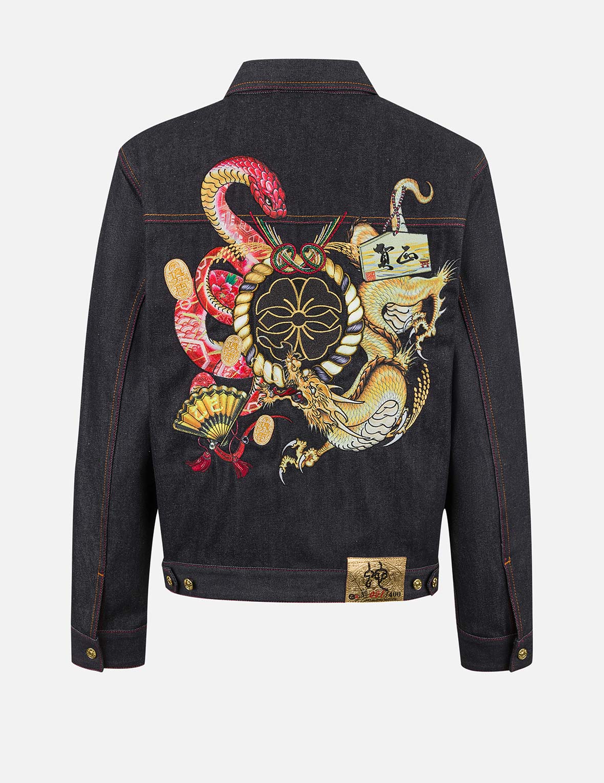 2025 Limited Edition Year of the Snake Relax Fit Denim Jacket for Men & Women - Vintage Washed Distressed Denim Coat - Perfect for Casual Outfits, Streetwear, and Festival Fashion