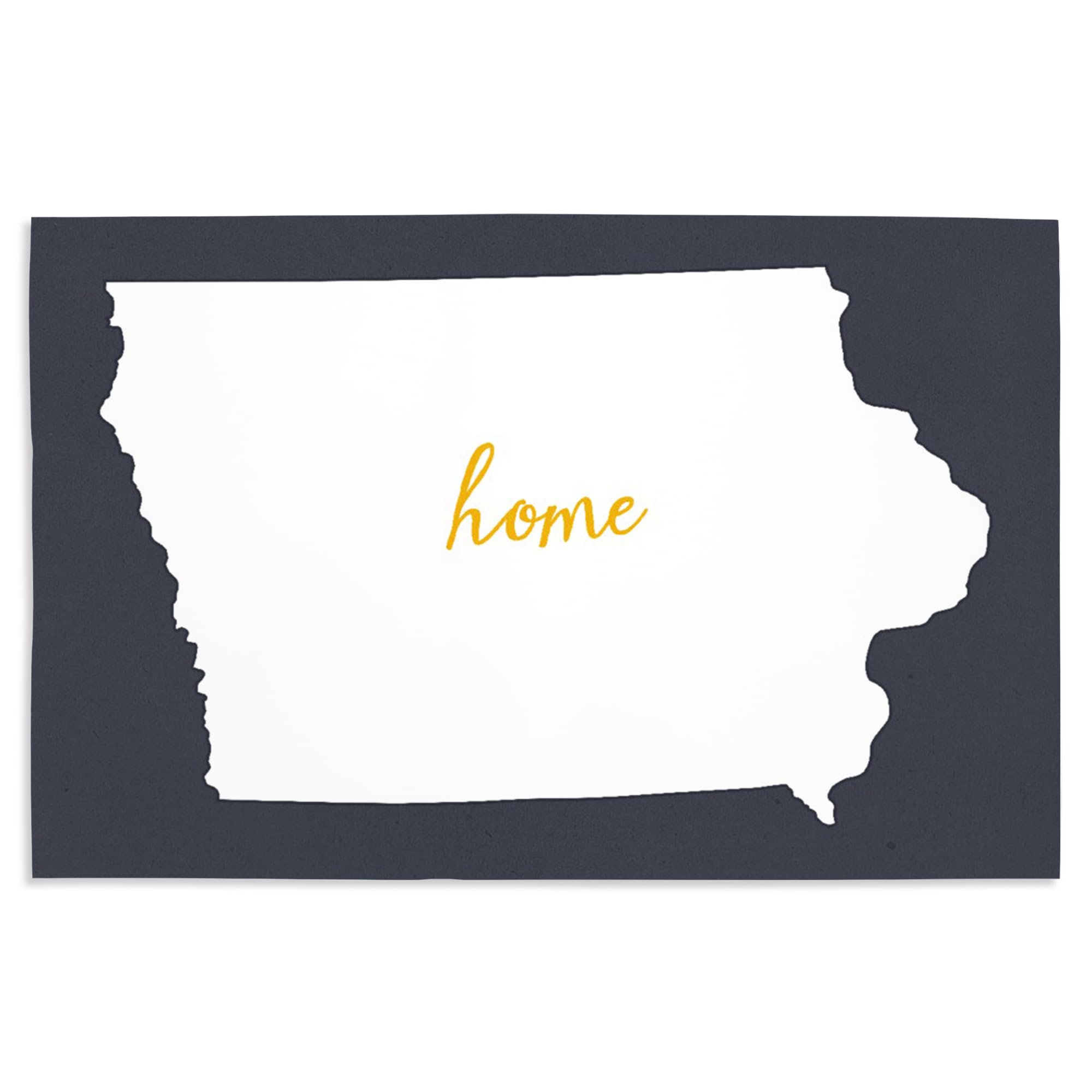 Lantern Press 16x24 Inch Premium Giclee Art Print - Iowa Home State Landscape Wall Decor in White on Gray | Perfect for Living Room, Bedroom & Office