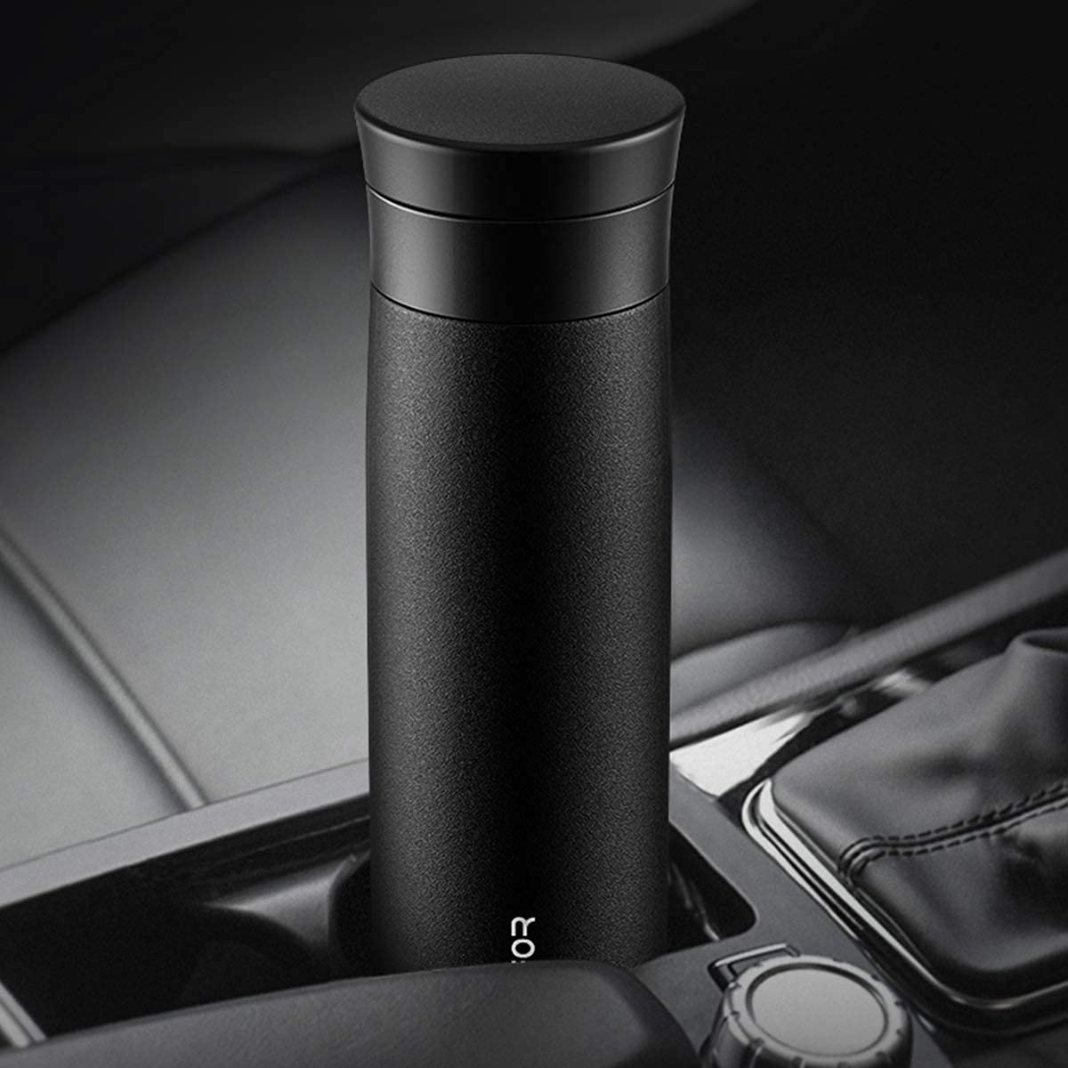 Premium Vacuum Insulated Tea Tumbler with Infuser - 17oz Leak-Proof Stainless Steel Travel Mug - Perfect for Office, Hiking & Daily Commute - Black