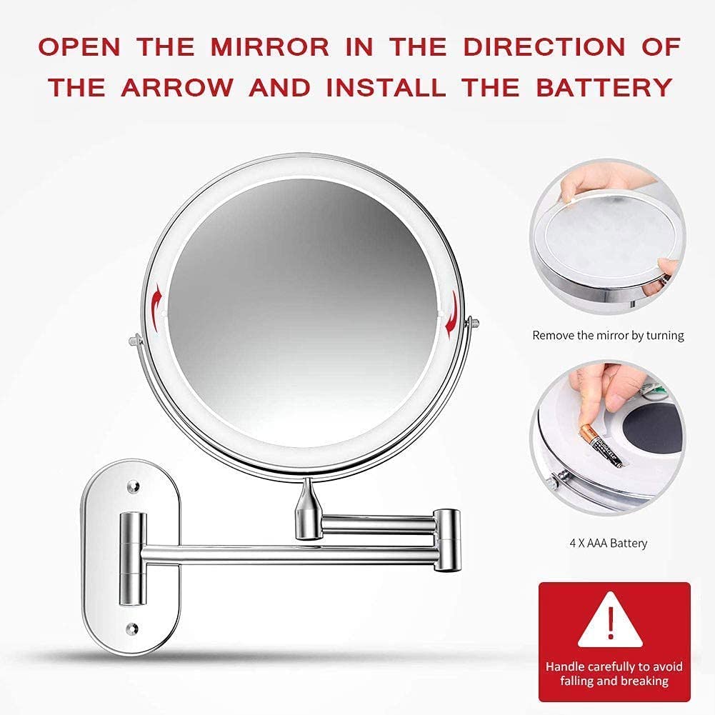 Premium Bathroom Mirror with 1X/8X Magnification - 360° Rotating Wall Mounted Shaving & Makeup Mirror for Perfect Grooming - Ideal for Home, Salon, and Hotel Bathrooms