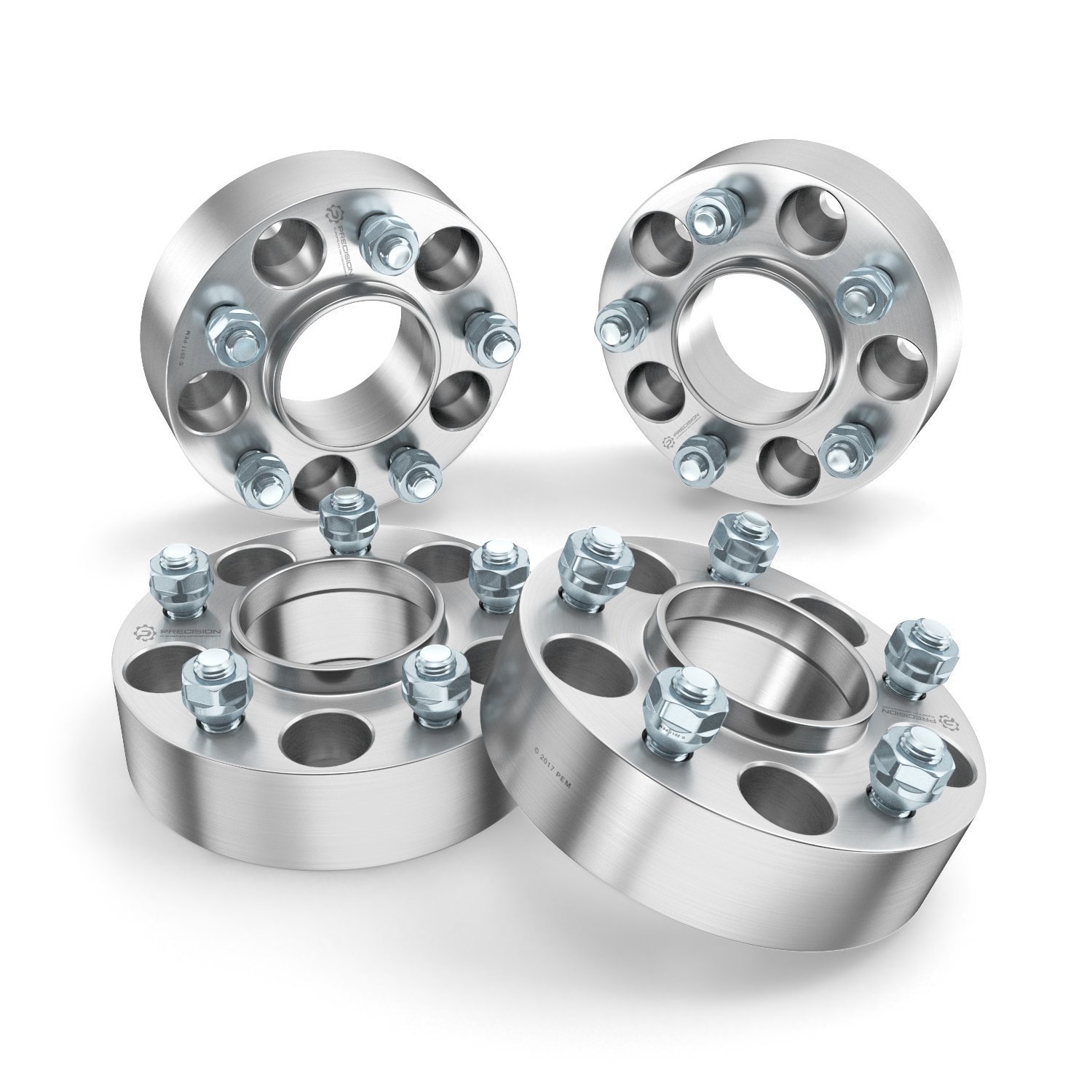 1.5 Inch Hubcentric 5x4.5 Wheel Spacers (70.5mm Bore, 1/2x20 Studs) - Compatible with Ford Mustang, Edge, Crown Victoria, Ranger, Explorer & Lincoln Town Car, Mark 7 - Silver 5x114.3 Wheel Adapters (Pack of 4) - Perfect for Off-Roading, Lifted Trucks & Custom Wheel Fitment