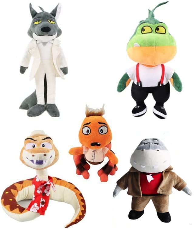 Mr. Wolf Plush Toy - 5 Pack Cute Stuffed Animal Gift for Fans, Kids & Collectors - Perfect for Birthday Presents, Room Decor & Cuddling