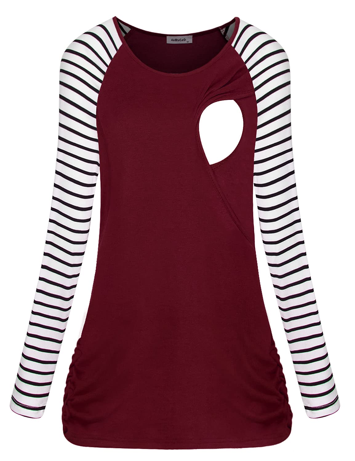 Trendy Women's Long Sleeve Maternity Nursing Tops - Comfortable Raglan Breastfeeding Shirts for Pregnancy & Nursing - Perfect for Casual Wear, Mother-Baby Bonding & Everyday Comfort