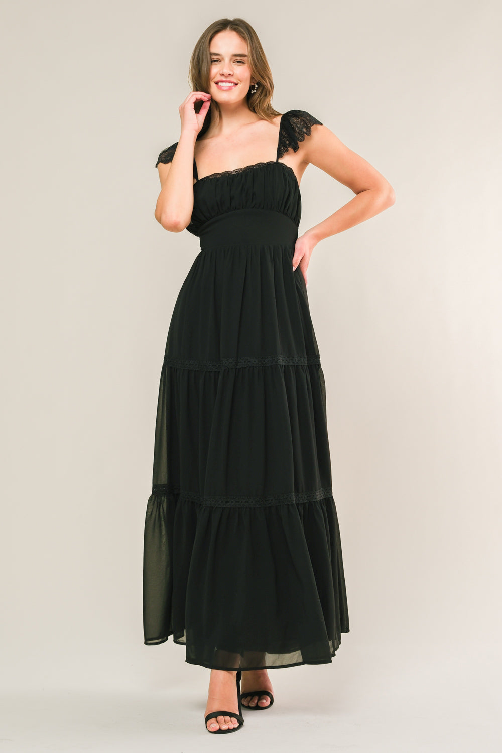 FORGOTTEN ROMANCE MAXI DRESS - Elegant Black Long Evening Dress for Women | Perfect for Weddings, Parties & Special Occasions