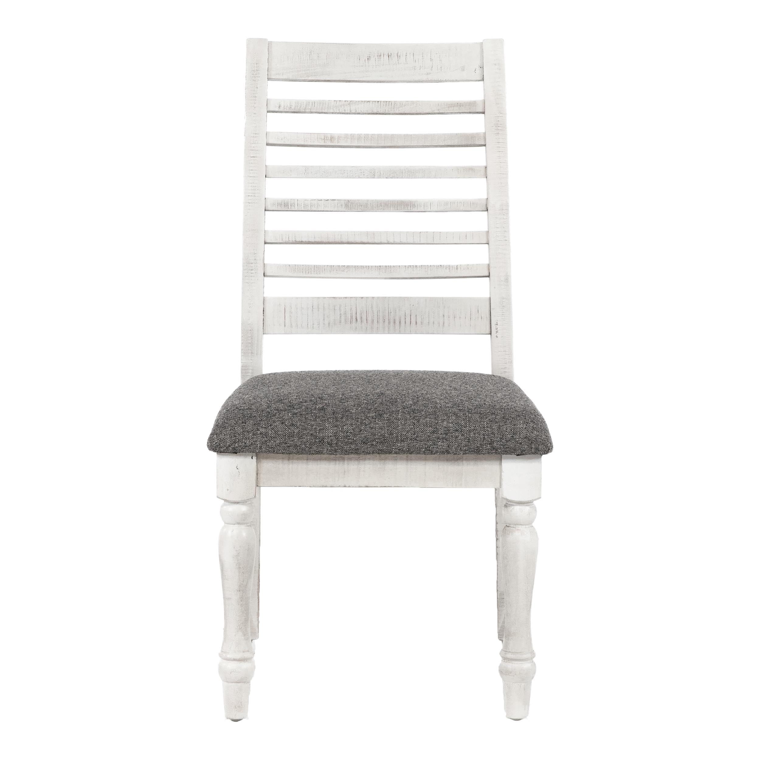 Furniture of America Treon Wood Padded Side Chairs Set of 2 - Antique White Finish, Comfortable Dining Room Chairs for Kitchen, Breakfast Nook, and Home Decor