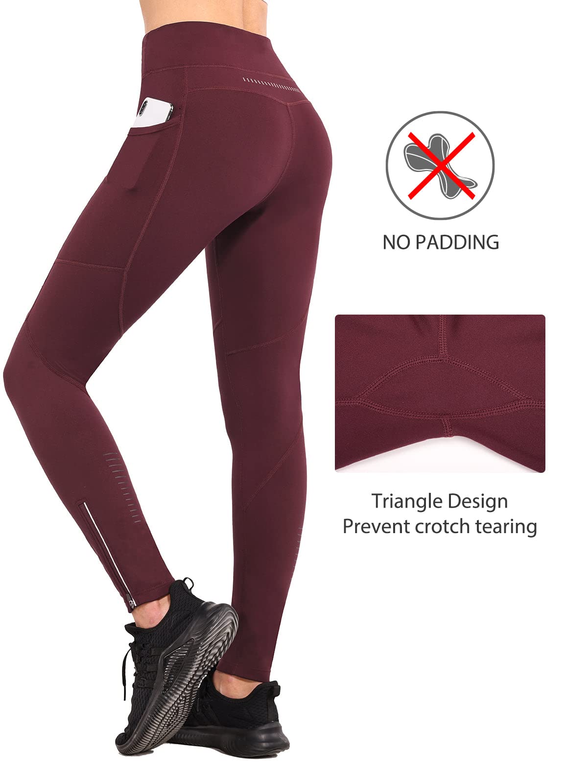 Baleaf Women's Fleece Lined Leggings - Water Resistant Winter Running Tights with Zip Pockets for Hiking, Yoga & Cold Weather Outdoor Activities
