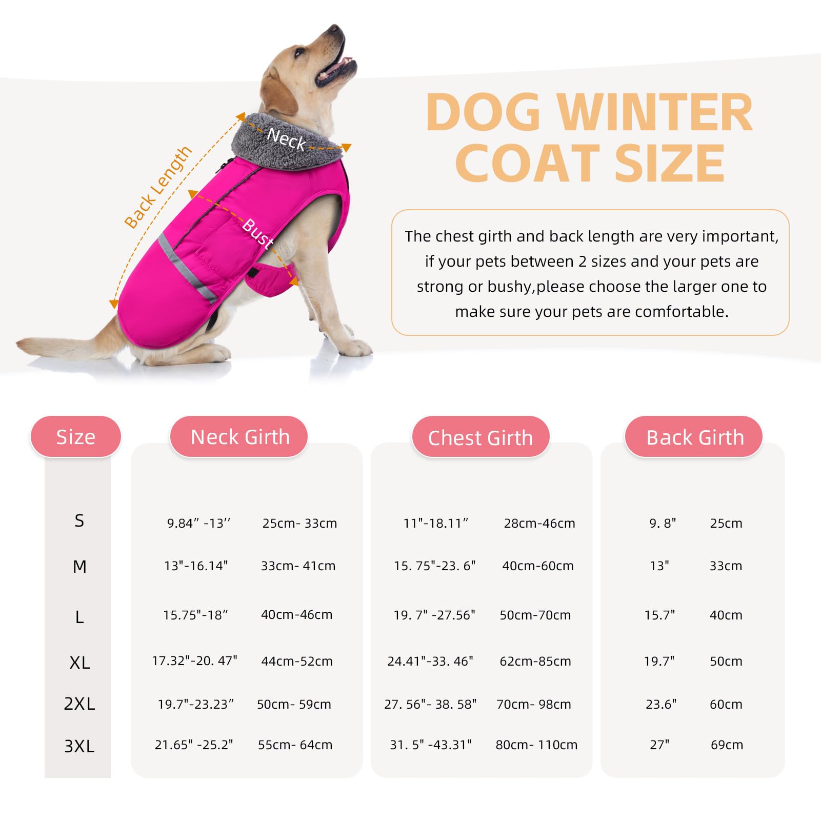 **Doglay Waterproof Dog Coat - Reflective Winter Jacket with Warm Fleece Lining & Thick Furry Collar for Small, Medium, Large Dogs - Ideal for Cold Weather, Snow & Outdoor Adventures**