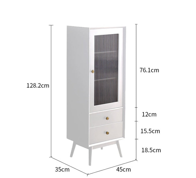ELLEN SWEDEN Scandinavian Glass Display Bookcase - Solid Hardwood Bookshelf for Living Room, Office & Library - Modern Book Storage & Home Decor
