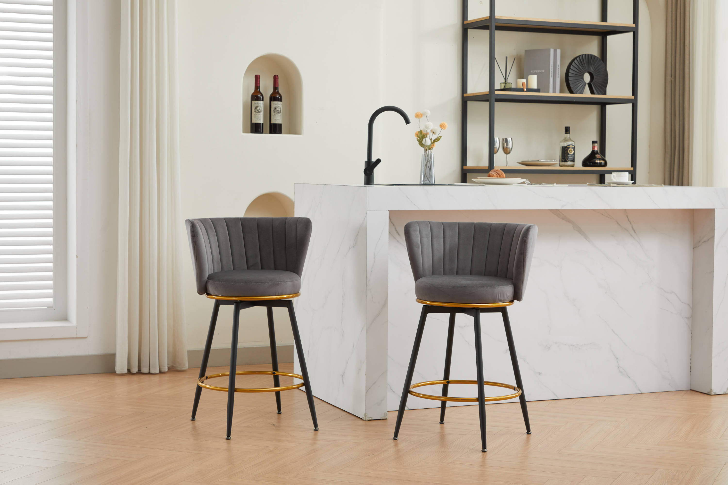 Set of 2 Counter Height Bar Stools - 26