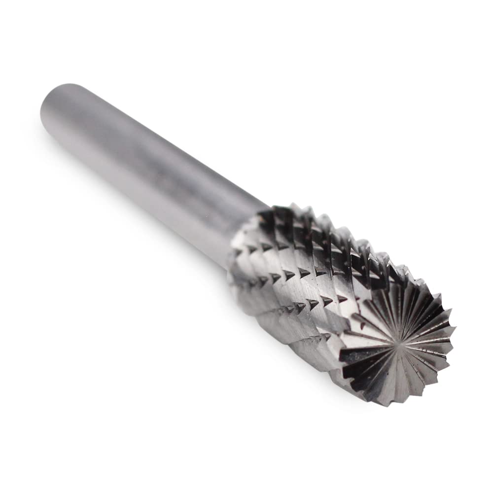 Premium BHA Cylinder End Tungsten Carbide Burr Die Grinder Bit - Double Cut 3/8