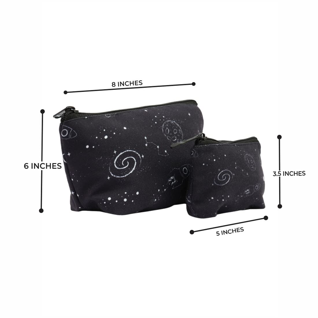 Crazyify Printed Makeup Bag Set of 2 - Waterproof Cosmetic Pouch & Travel Toiletry Organizer for Women | Perfect for Travel, Gym, and Daily Essentials Storage