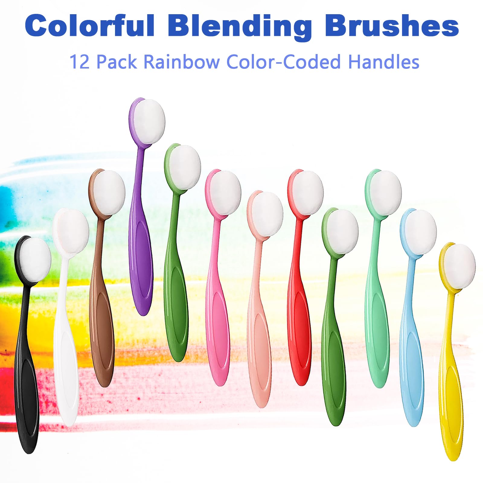 12PCS Ink Blending Brushes Set for Card Making - Color Coded Handles, Stamping & Scrapbooking Supplies, Blender Tools for Paper Craft, Stencil Art, DIY Painting - Perfect for Artists, Crafters & Card Makers