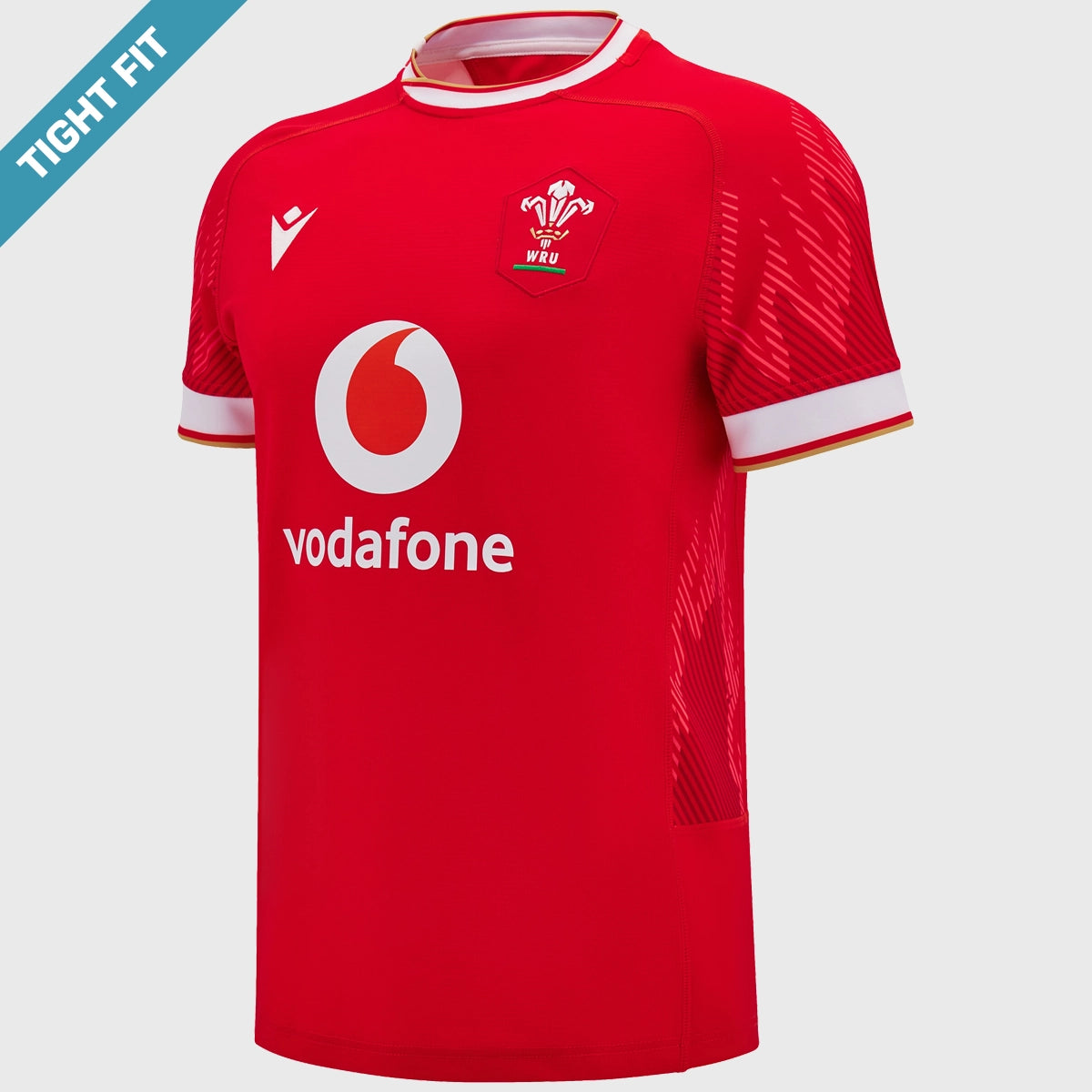 2024/25 Macron Wales Men's Home Slim Fit Rugby Jersey - Breathable Performance Shirt for Match & Training | Official Football Club Apparel